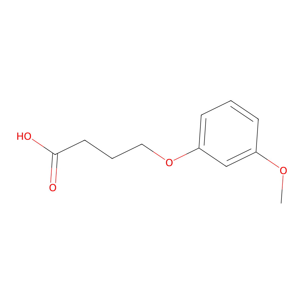 Butanoic acid, 4-(3-methoxyphenoxy)- molecular structure, CAS 41214-27-1