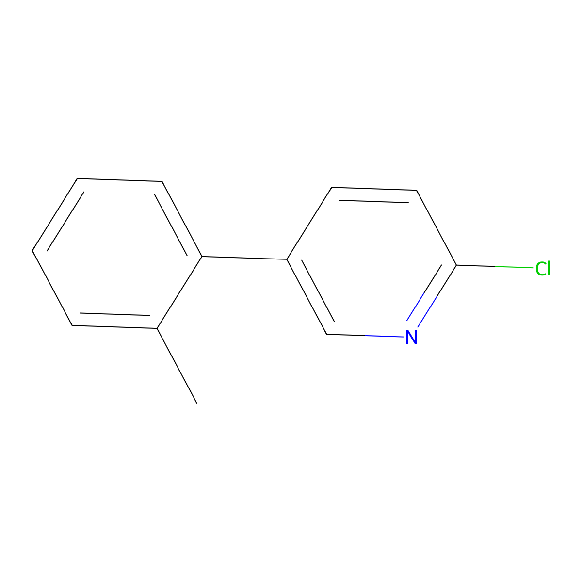 2-Chloro-5-(2-methylphenyl)pyridine molecular structure, CAS 41216-07-3