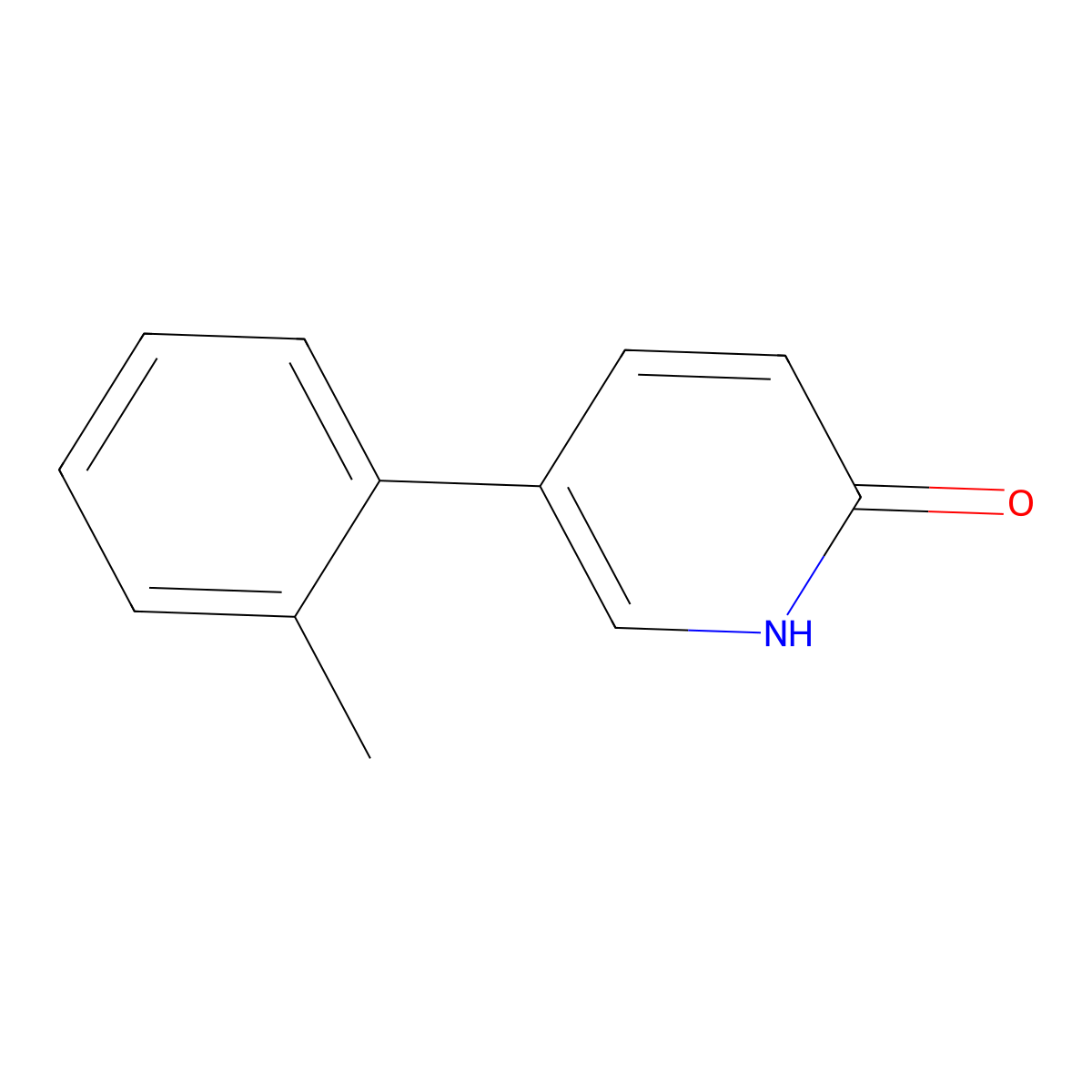 2-Hydroxy-5-(2-methylphenyl)pyridine molecular structure, CAS 41216-08-4