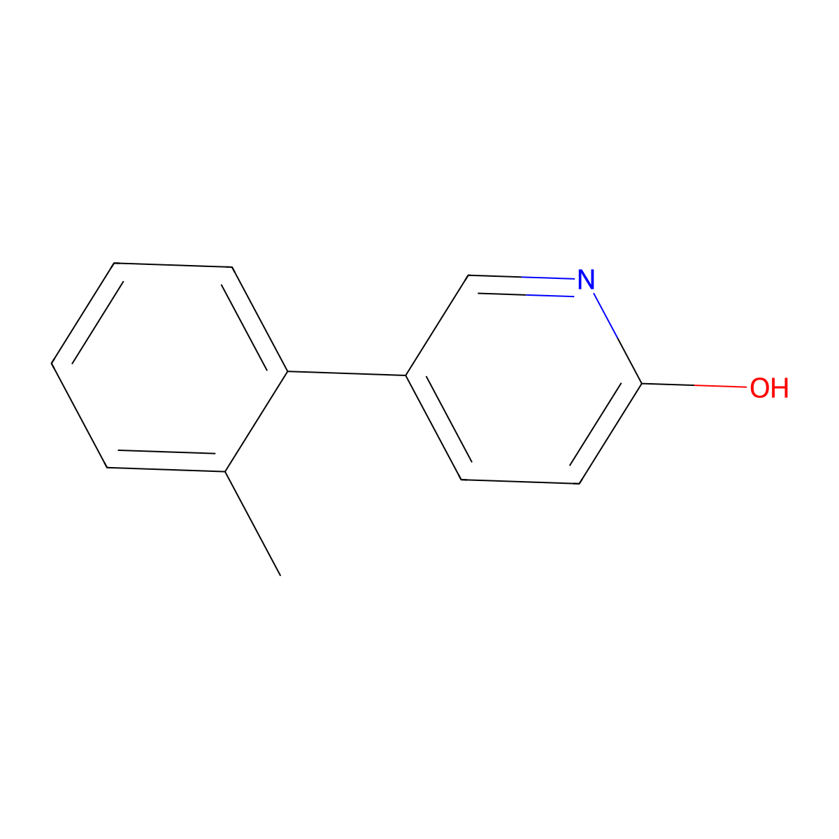 2-Hydroxy-5-(2-methylphenyl)pyridine molecular structure, CAS 41216-08-4