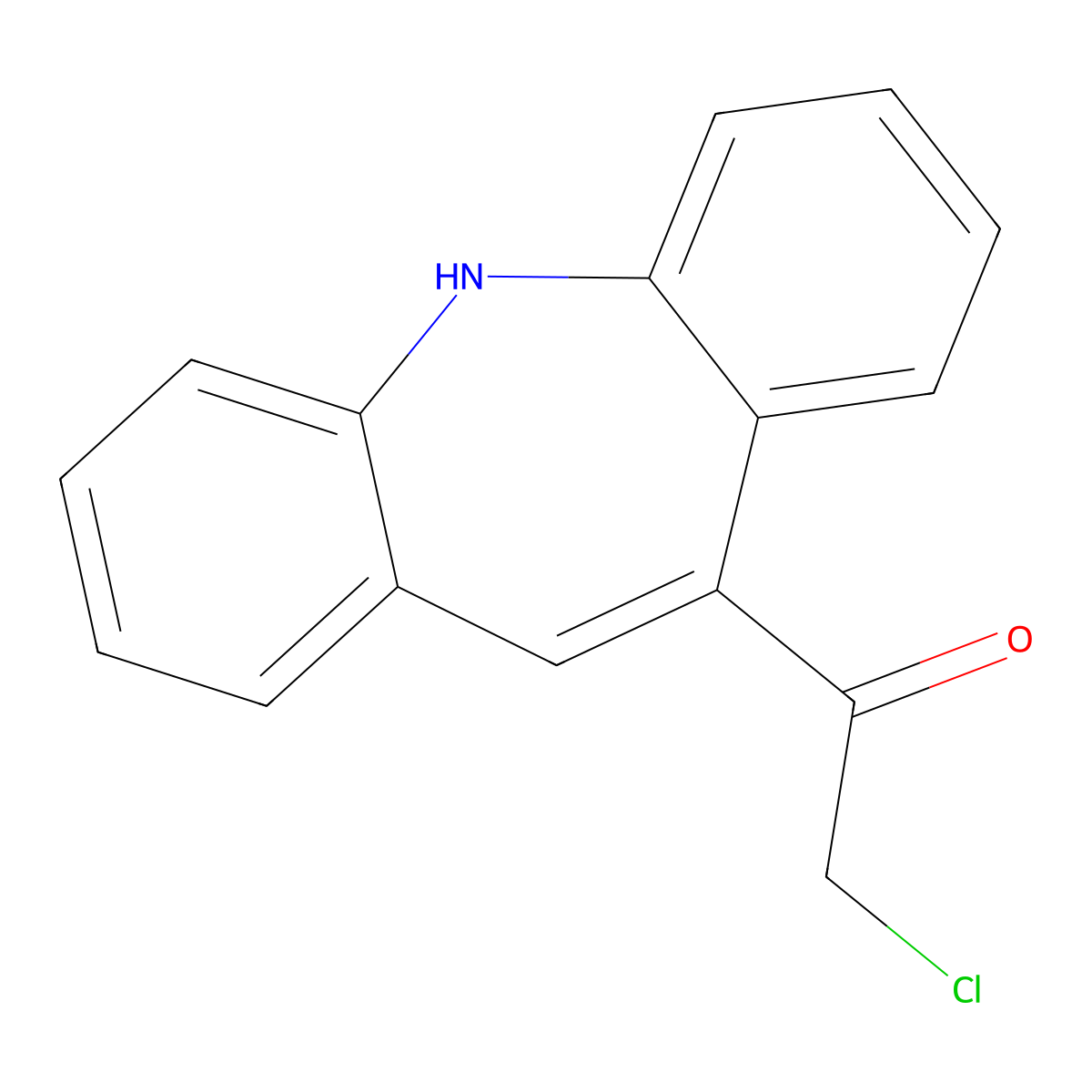 2-Chloro-1-(5H-dibenzo[b,f]azepin-10-yl)ethan-1-one molecular structure, CAS 41216-96-0