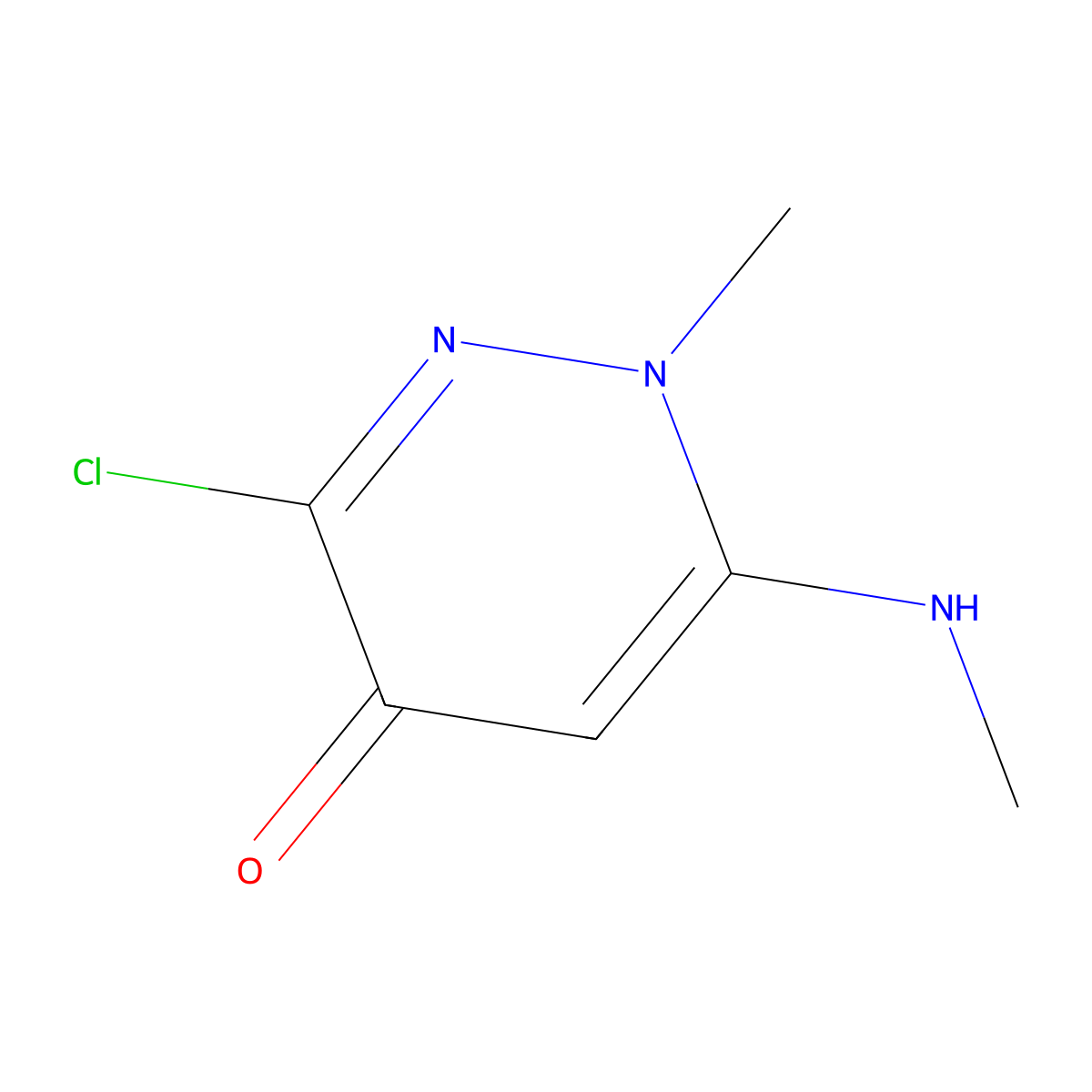 3-Chloro-1-methyl-6-(methylamino)-1,4-dihydropyridazin-4-one molecular structure, CAS 41217-92-9
