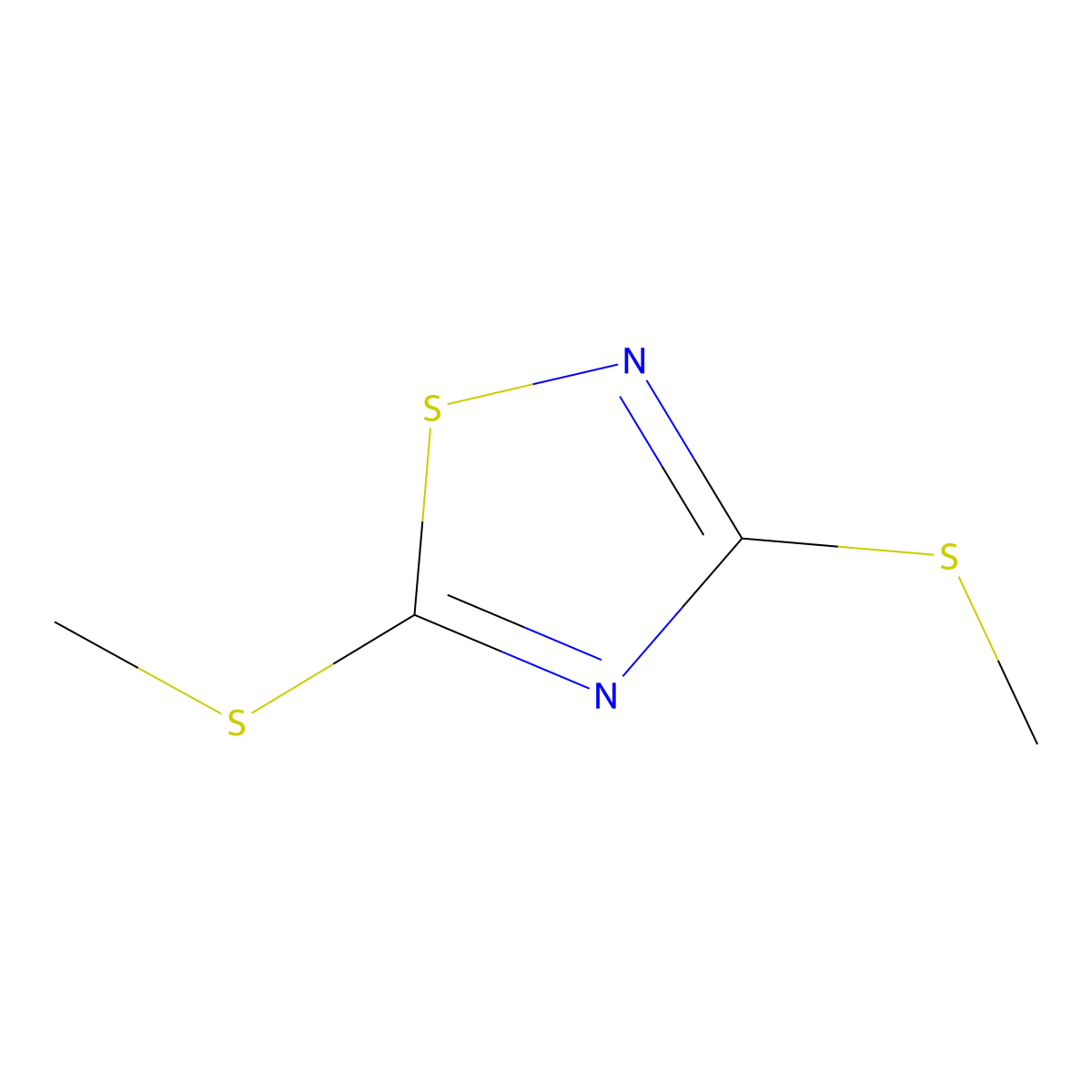Bis(methylsulfanyl)-1,2,4-thiadiazole molecular structure, CAS 41218-42-2