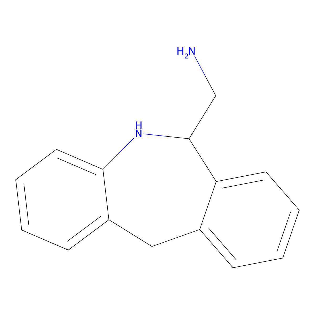 6,11-dihydro-5H-benzo[c][1]benzazepin-6-ylmethanamine molecular structure, CAS 41218-84-2