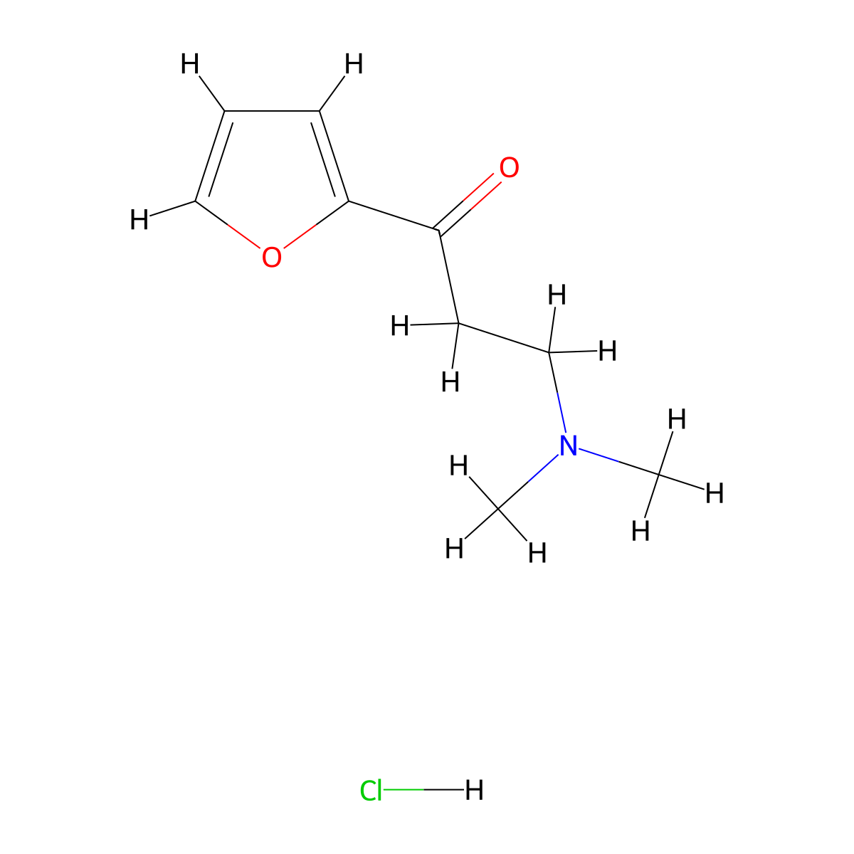3-(Dimethylamino)-1-(furan-2-yl)propan-1-one--hydrogen chloride (1/1) molecular structure, CAS 41220-23-9
