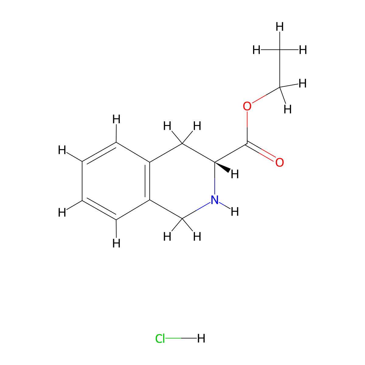 (R)-Ethyl 1,2,3,4-tetrahydroisoquinoline-3-carboxylate hydrochloride molecular structure, CAS 41220-49-9