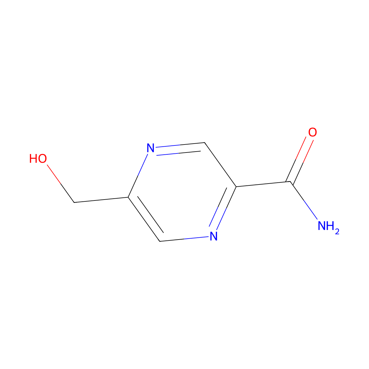 5-(Hydroxymethyl)pyrazinecarboxamide molecular structure, CAS 412277-94-2