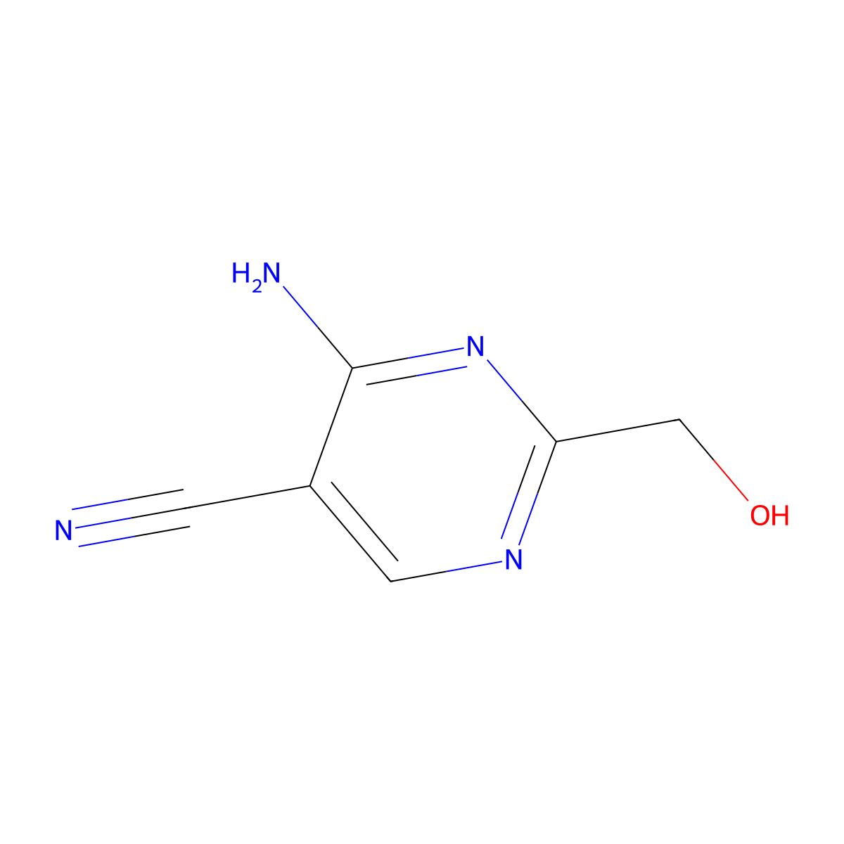 4-Amino-2-(hydroxymethyl)pyrimidine-5-carbonitrile molecular structure, CAS 412277-96-4