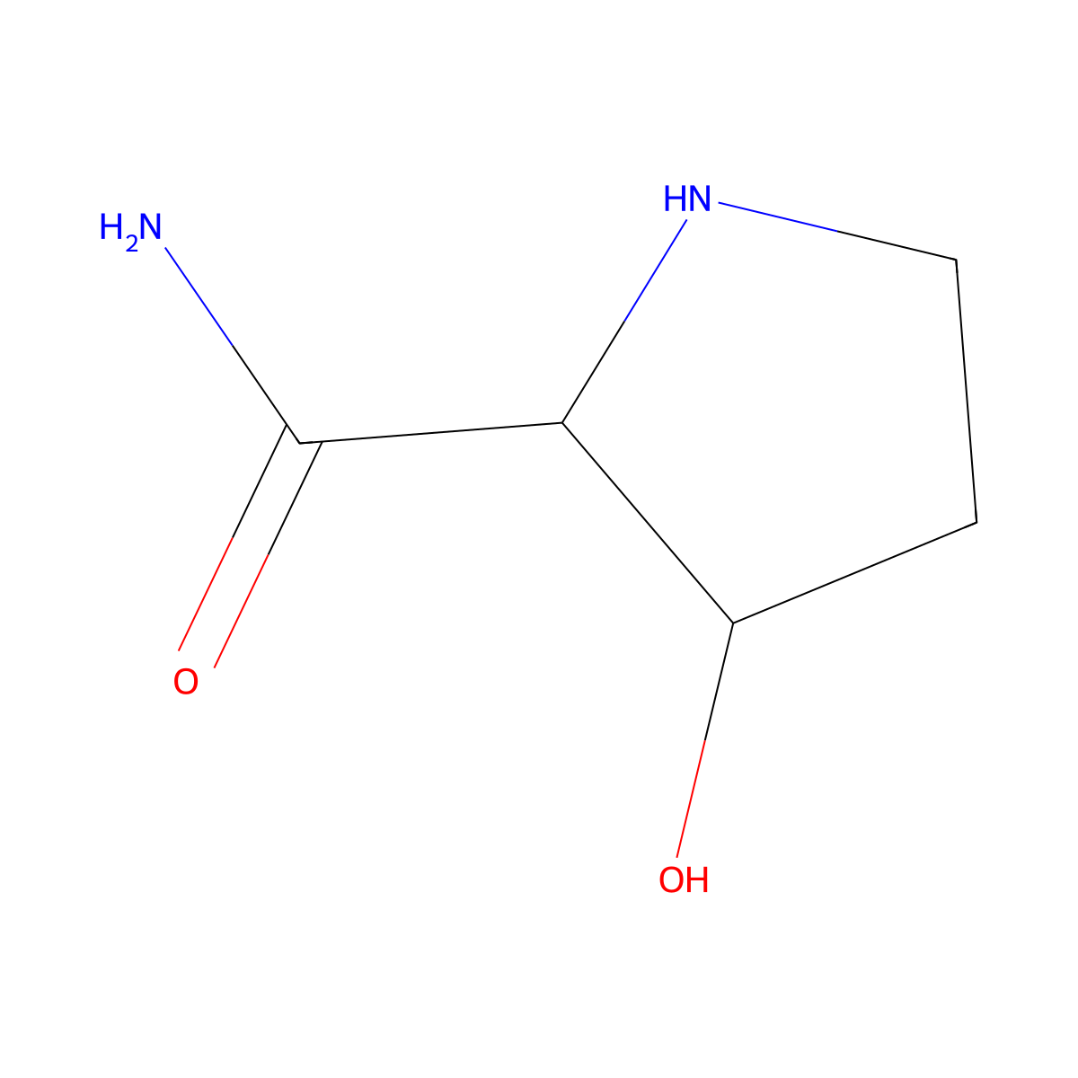(2S,3S)-3-hydroxypyrrolidine-2-carboxamide molecular structure, CAS 412279-18-6