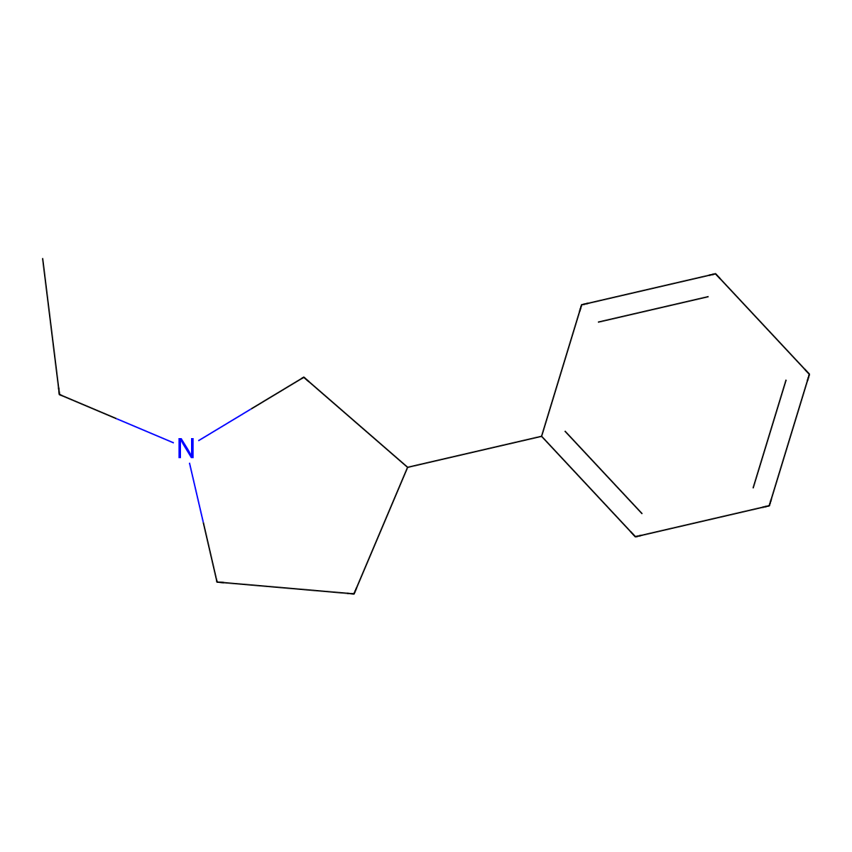 1-Ethyl-3-phenylpyrrolidine molecular structure, CAS 412281-57-3