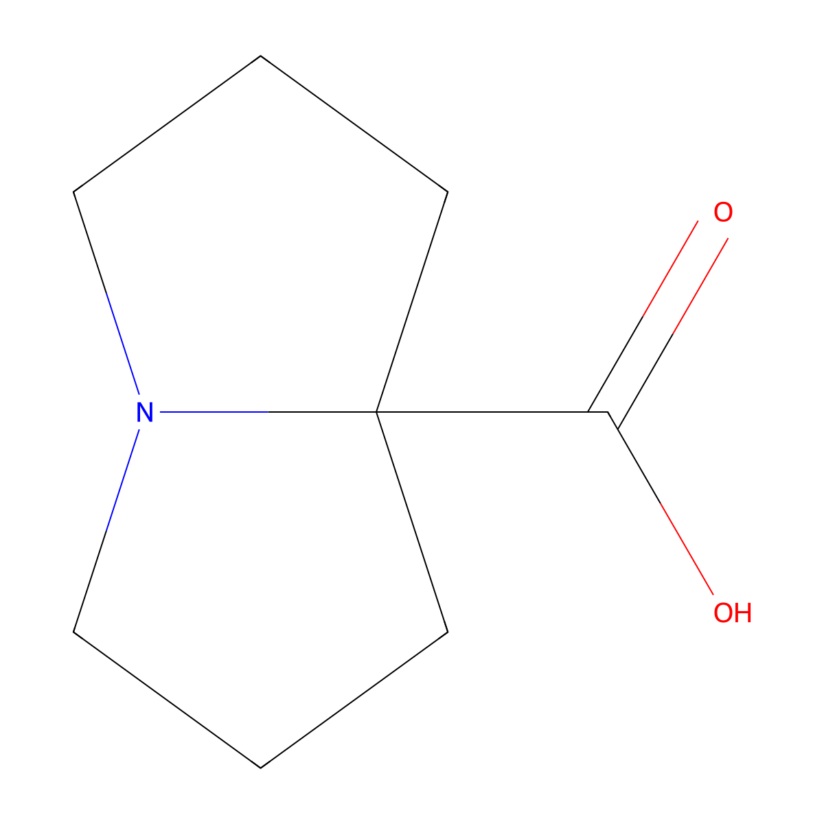 Tetrahydro-1H-pyrrolizine-7a(5H)-carboxylic acid molecular structure, CAS 412283-63-7