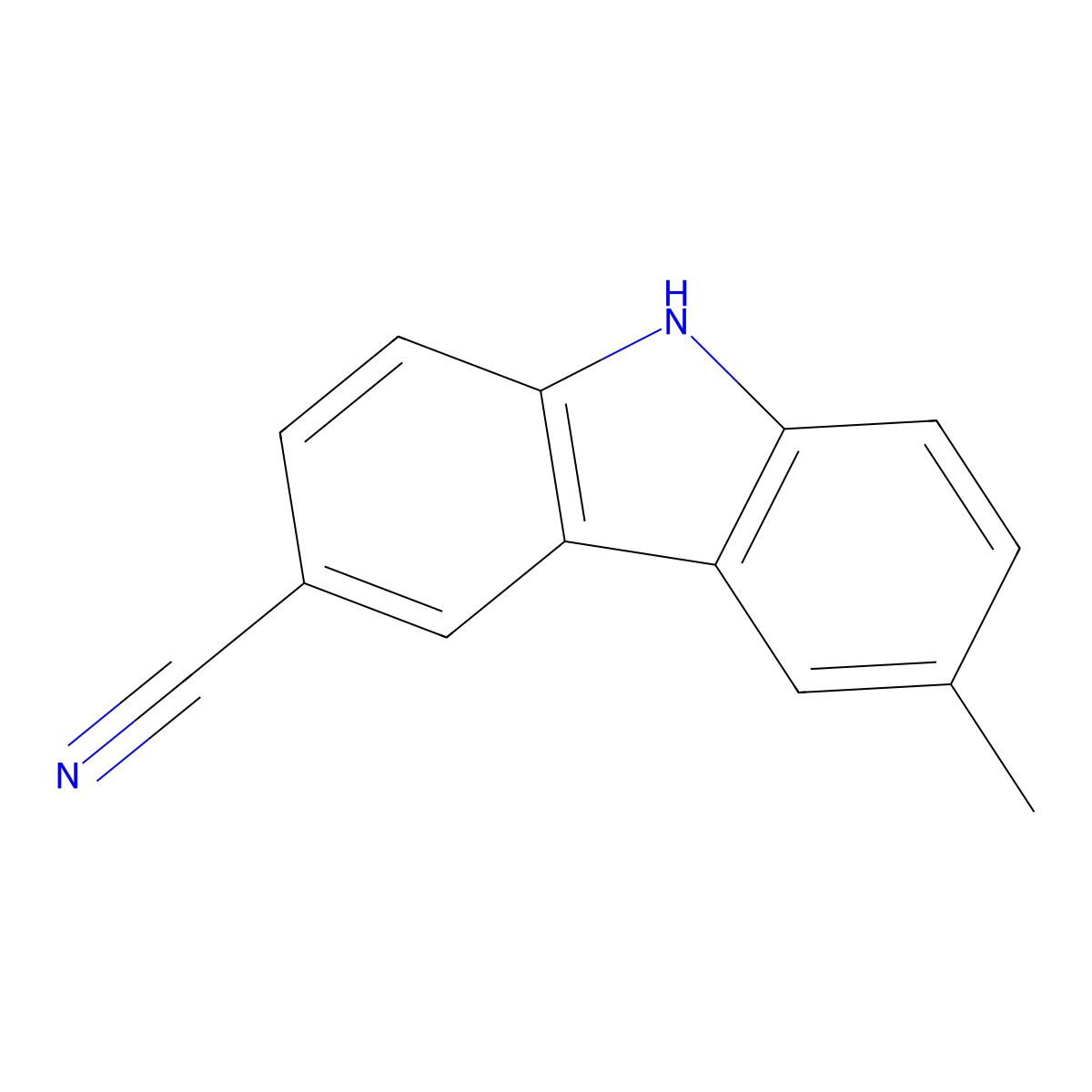 6-Methyl-9H-carbazole-3-carbonitrile molecular structure, CAS 412284-36-7