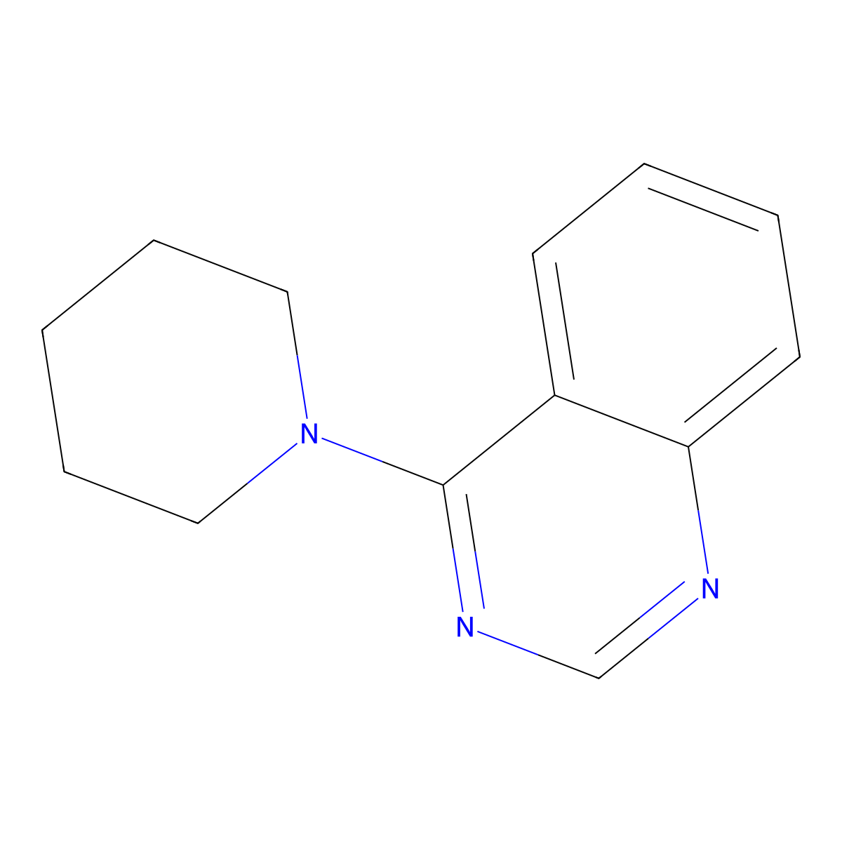 4-N-Piperidinylquinazoline molecular structure, CAS 41229-10-1