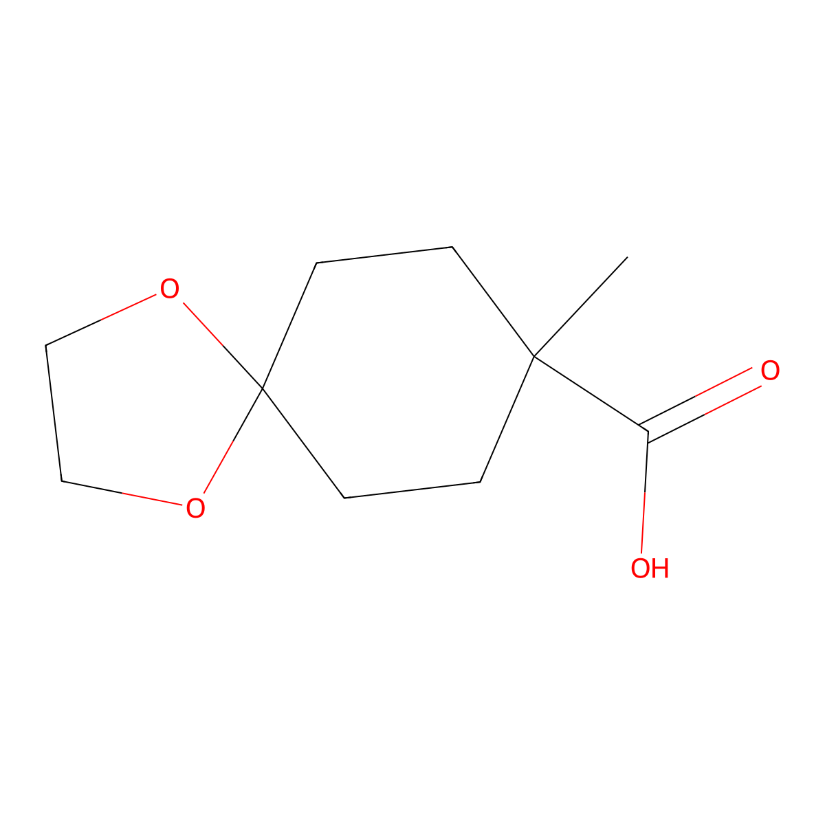 8-Methyl-1,4-dioxaspiro[4.5]decane-8-carboxylic acid molecular structure, CAS 412293-42-6