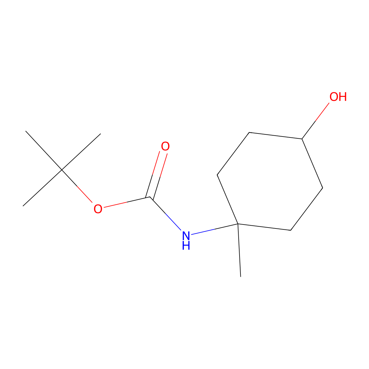 tert-Butyl (4-hydroxy-1-methylcyclohexyl)carbamate molecular structure, CAS 412293-61-9