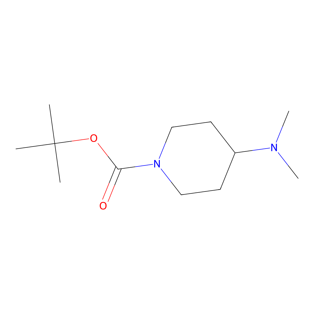 Tert-butyl 4-(dimethylamino)piperidine-1-carboxylate molecular structure, CAS 412293-88-0