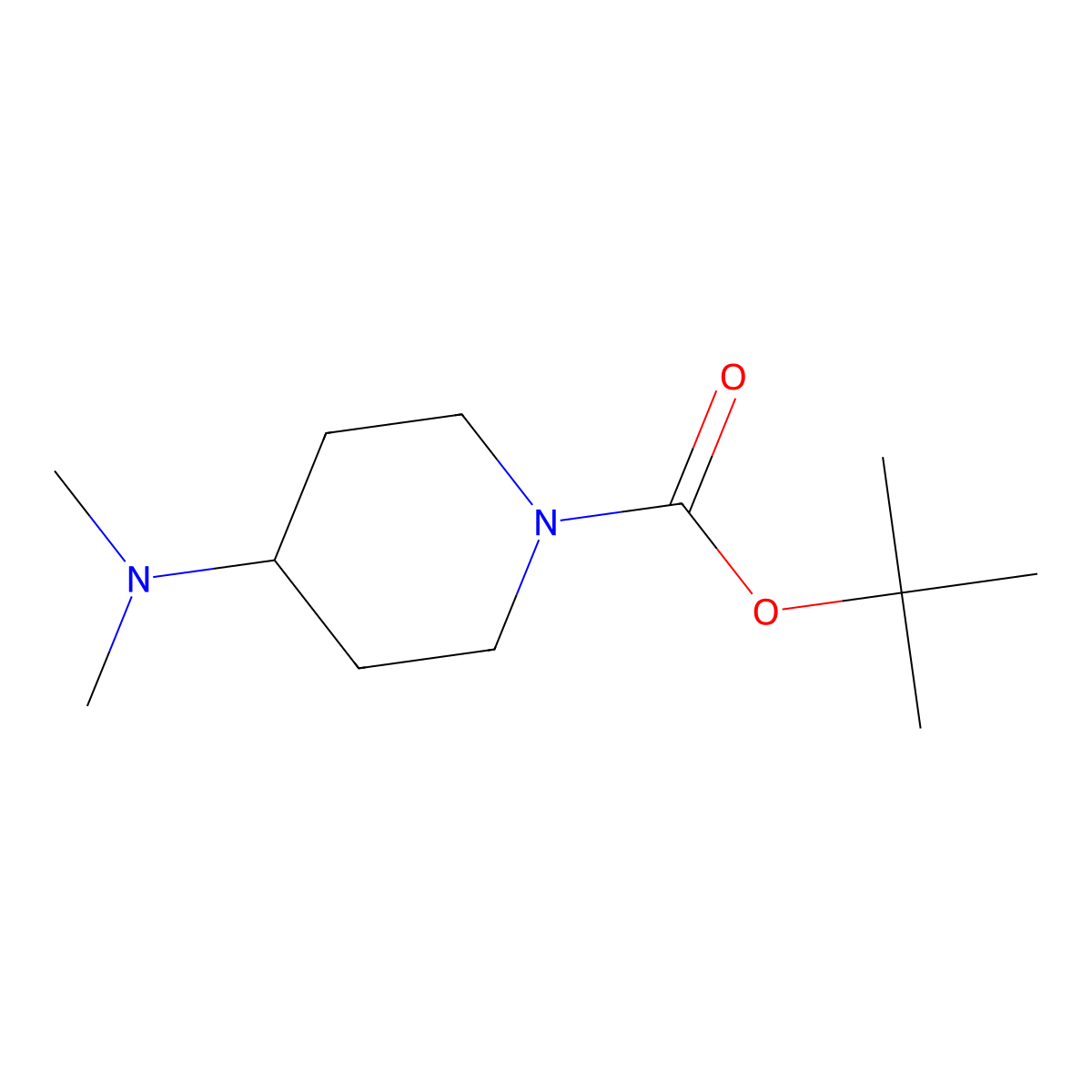 Tert-butyl 4-(dimethylamino)piperidine-1-carboxylate molecular structure, CAS 412293-88-0