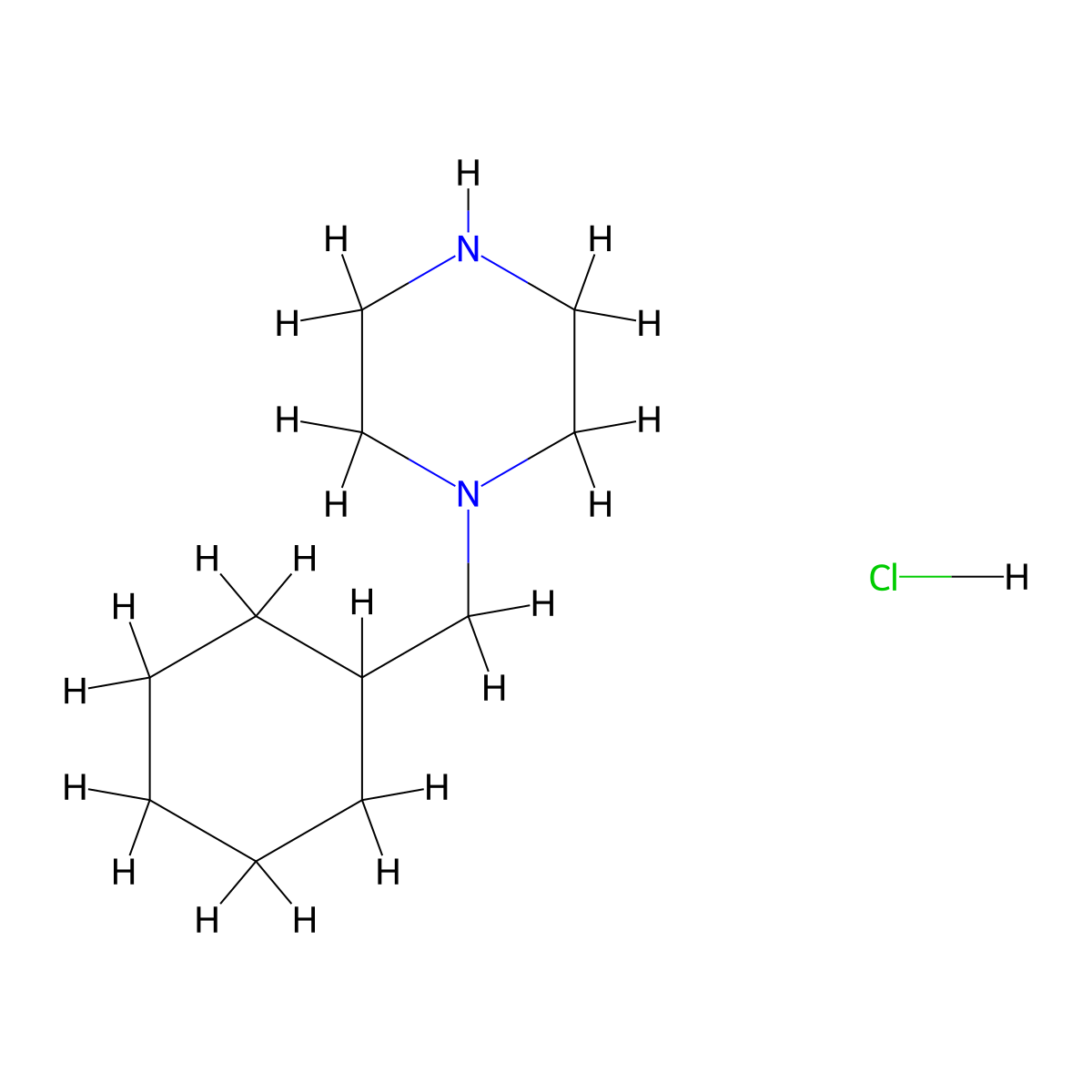 1-(Cyclohexylmethyl)piperazine hydrochloride molecular structure, CAS 412293-90-4