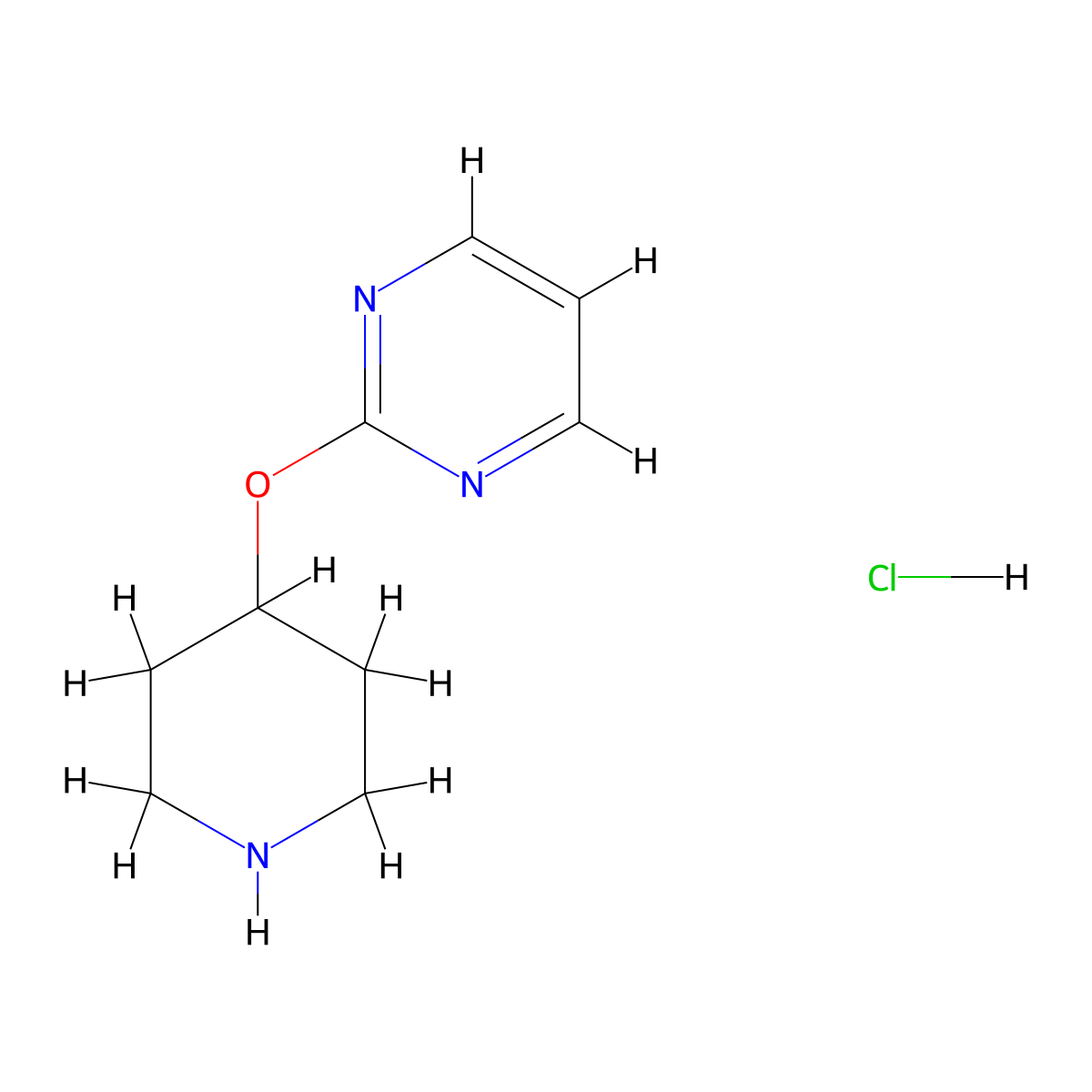 2-(Piperidin-4-yloxy)pyrimidine hydrochloride molecular structure, CAS 412293-92-6