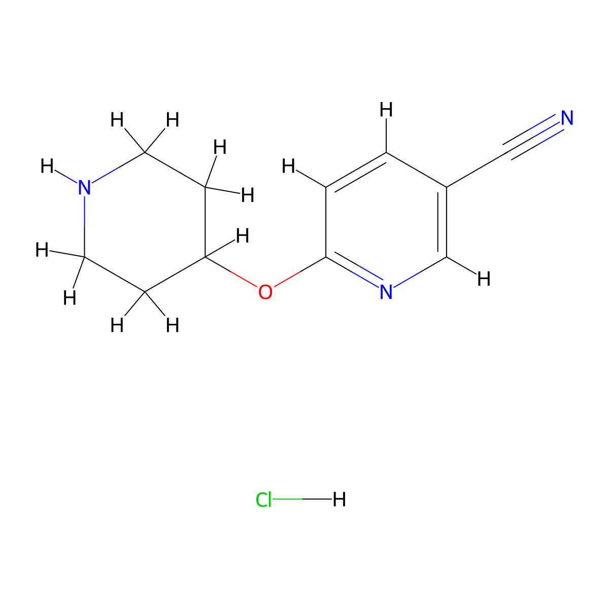 6-(Piperidin-4-yloxy)nicotinonitrile hydrochloride molecular structure, CAS 412293-93-7