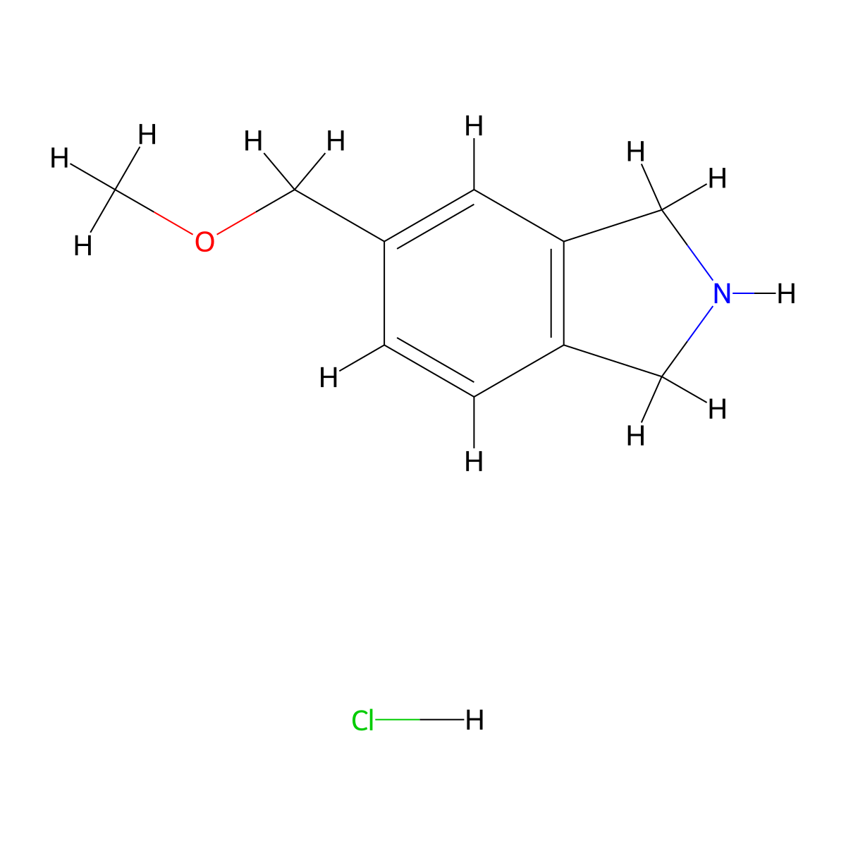 5-(methoxymethyl)-2,3-dihydro-1H-isoindole;hydrochloride molecular structure, CAS 412294-00-9