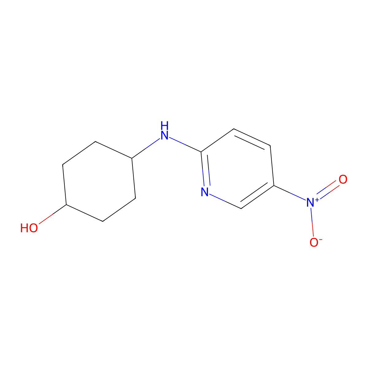 (1R,4R)-4-(5-Nitropyridine-2-ylamino)cyclohexanol molecular structure, CAS 412294-05-4