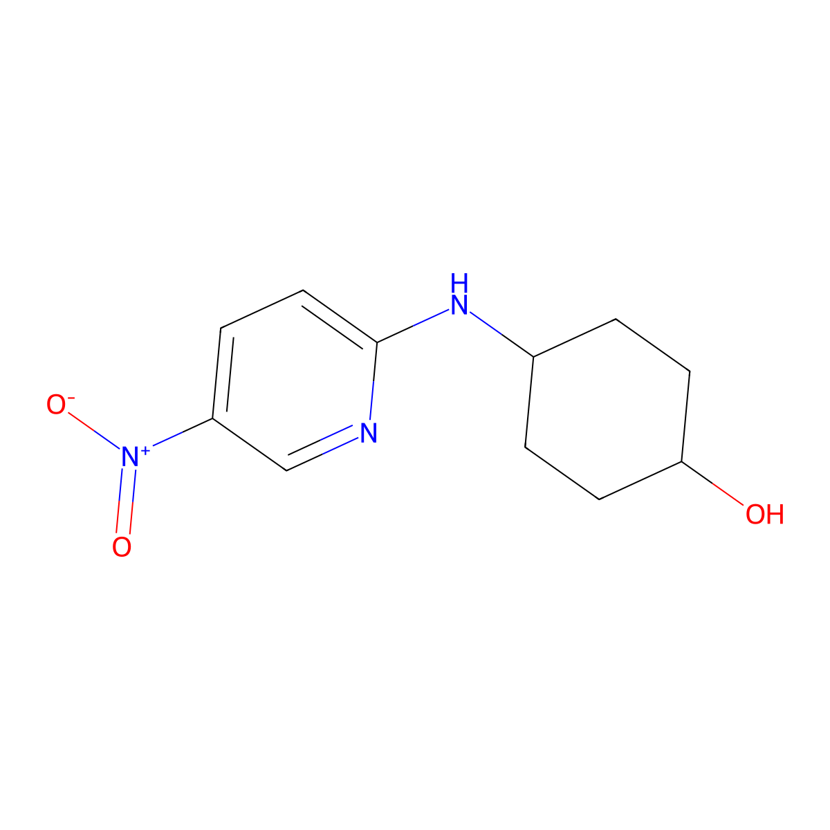 (1R,4R)-4-(5-Nitropyridine-2-ylamino)cyclohexanol molecular structure, CAS 412294-05-4