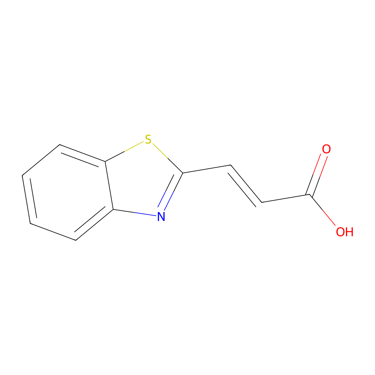 3-(1,3-Benzothiazol-2-yl)prop-2-enoic acid molecular structure, CAS 4123-18-6