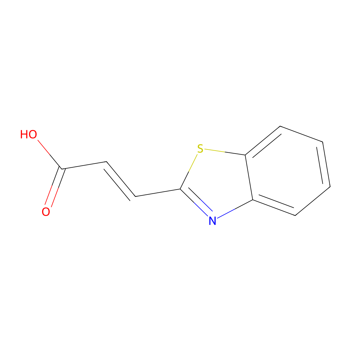 3-(1,3-Benzothiazol-2-yl)prop-2-enoic acid molecular structure, CAS 4123-18-6