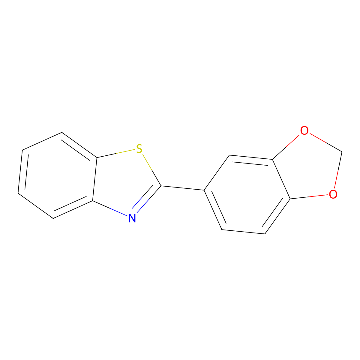 2-(1,3-Benzodioxol-5-yl)-1,3-benzothiazole molecular structure, CAS 41230-20-0