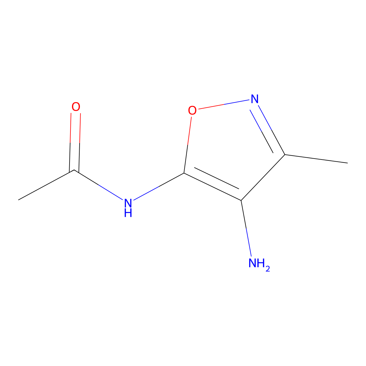 N-(4-amino-3-methyl-1,2-oxazol-5-yl)acetamide molecular structure, CAS 41230-63-1