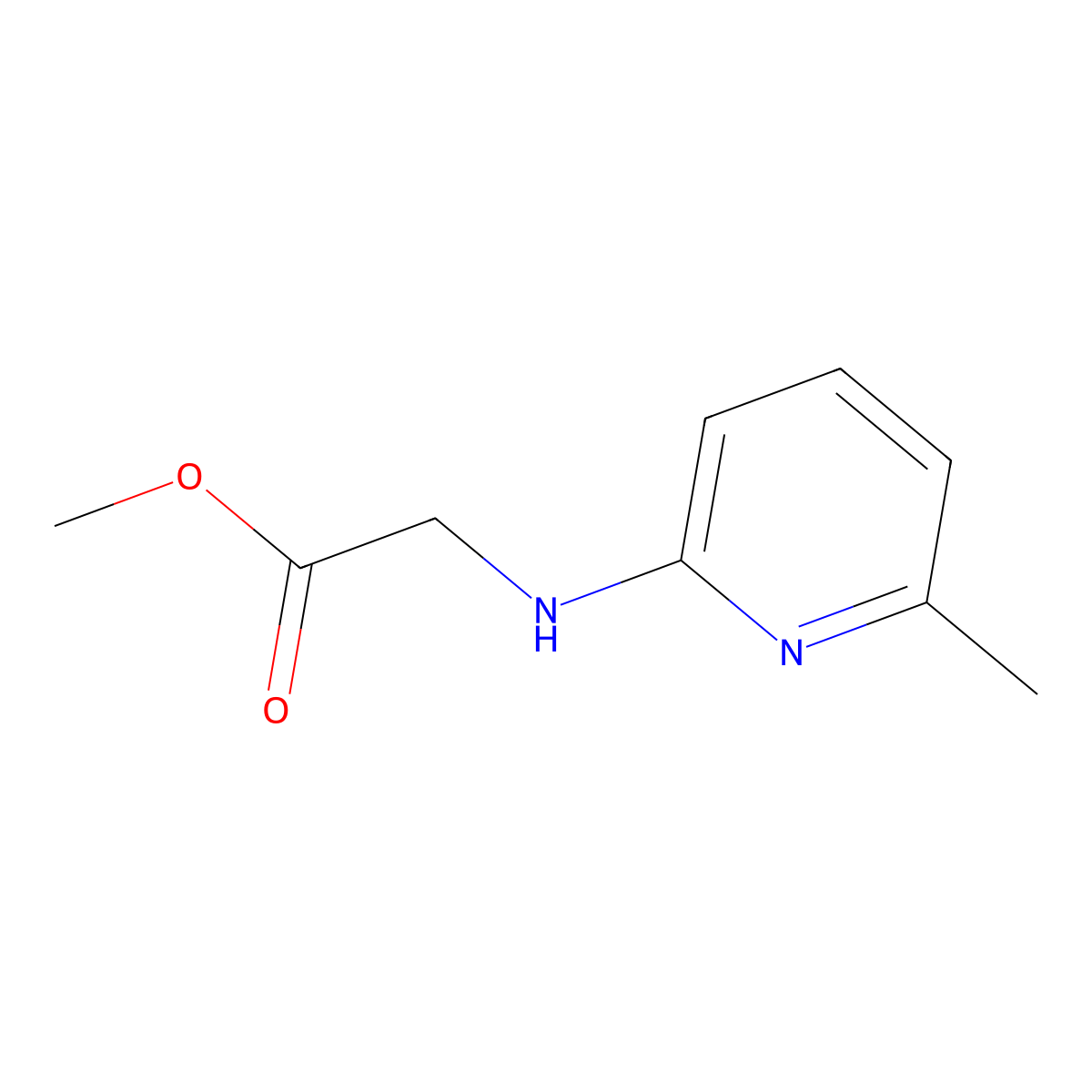 Methyl 2-((6-methylpyridin-2-yl)amino)acetate molecular structure, CAS 412304-63-3