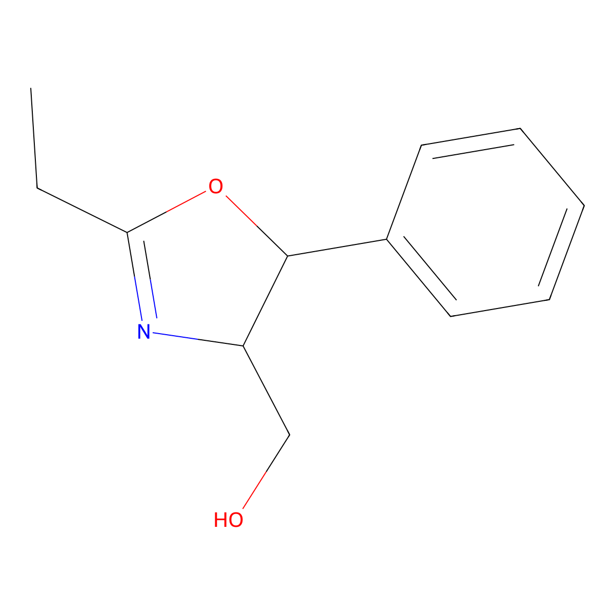 (2-Ethyl-5-phenyl-4,5-dihydrooxazol-4-yl)methanol molecular structure, CAS 412308-66-8