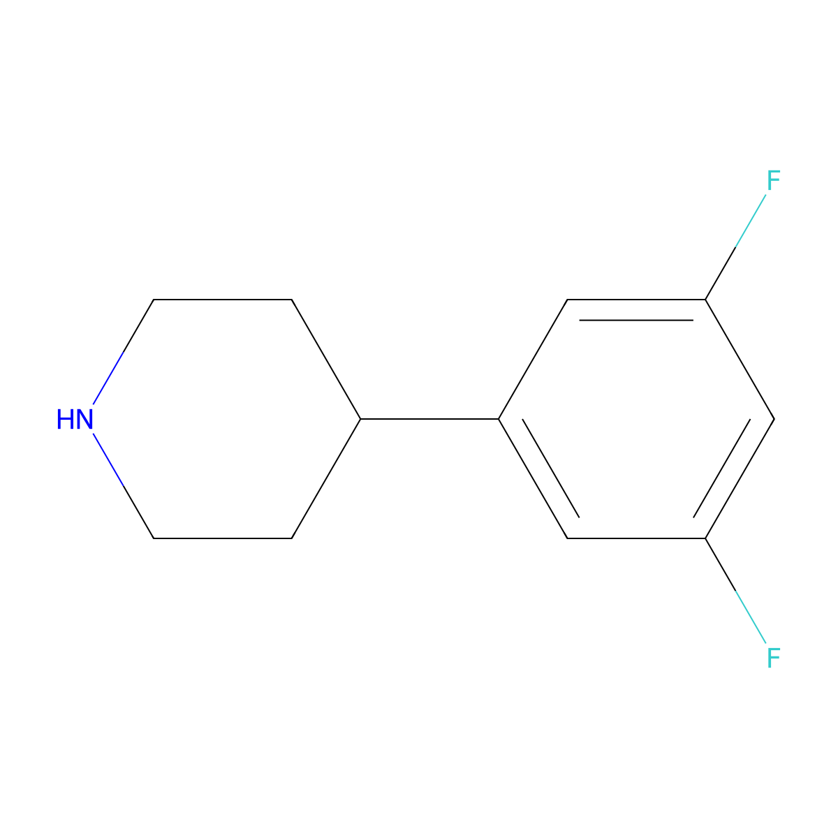 4-(3,5-Difluorophenyl)piperidine molecular structure, CAS 412310-88-4