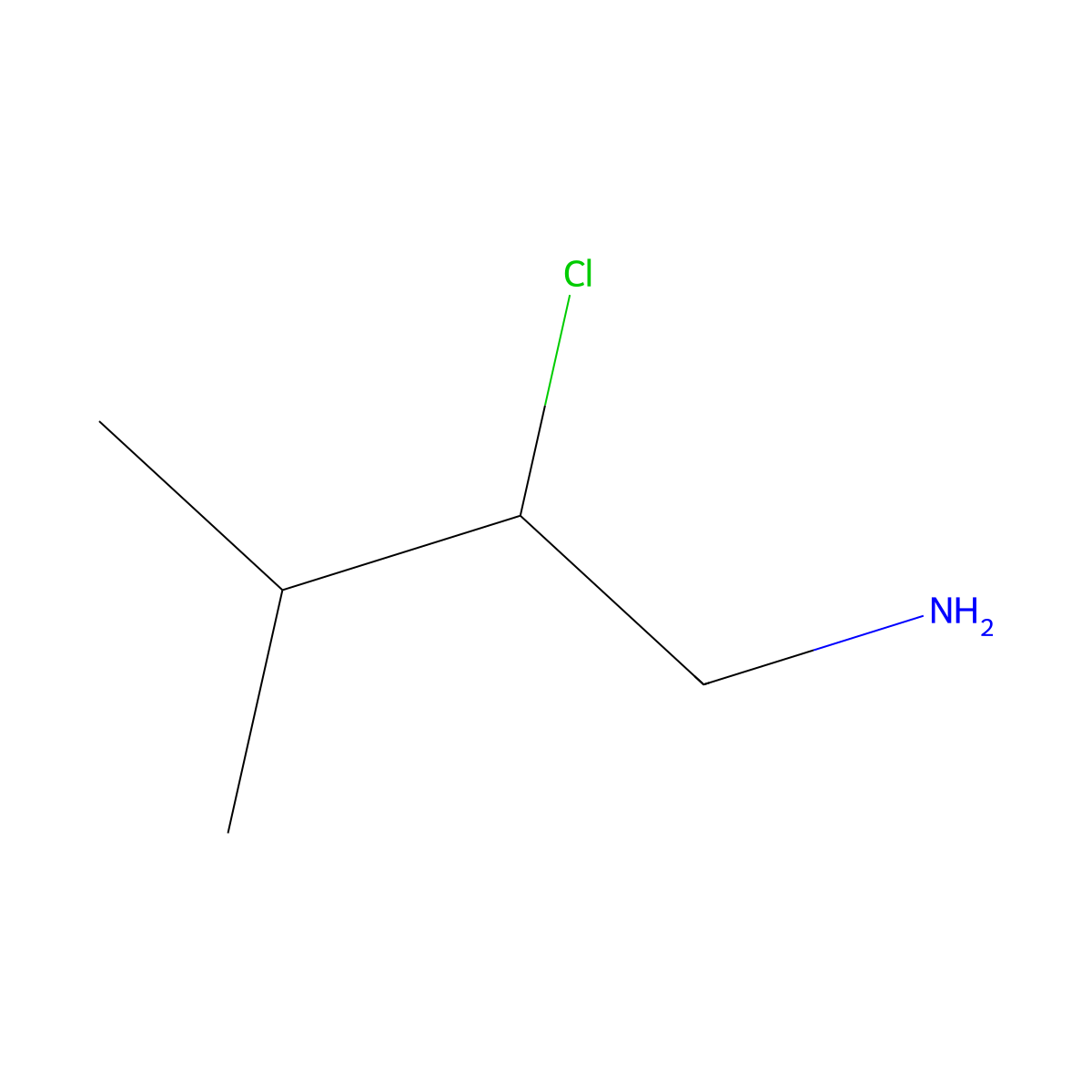 2-Chloro-3-methylbutan-1-amine molecular structure, CAS 412311-34-3