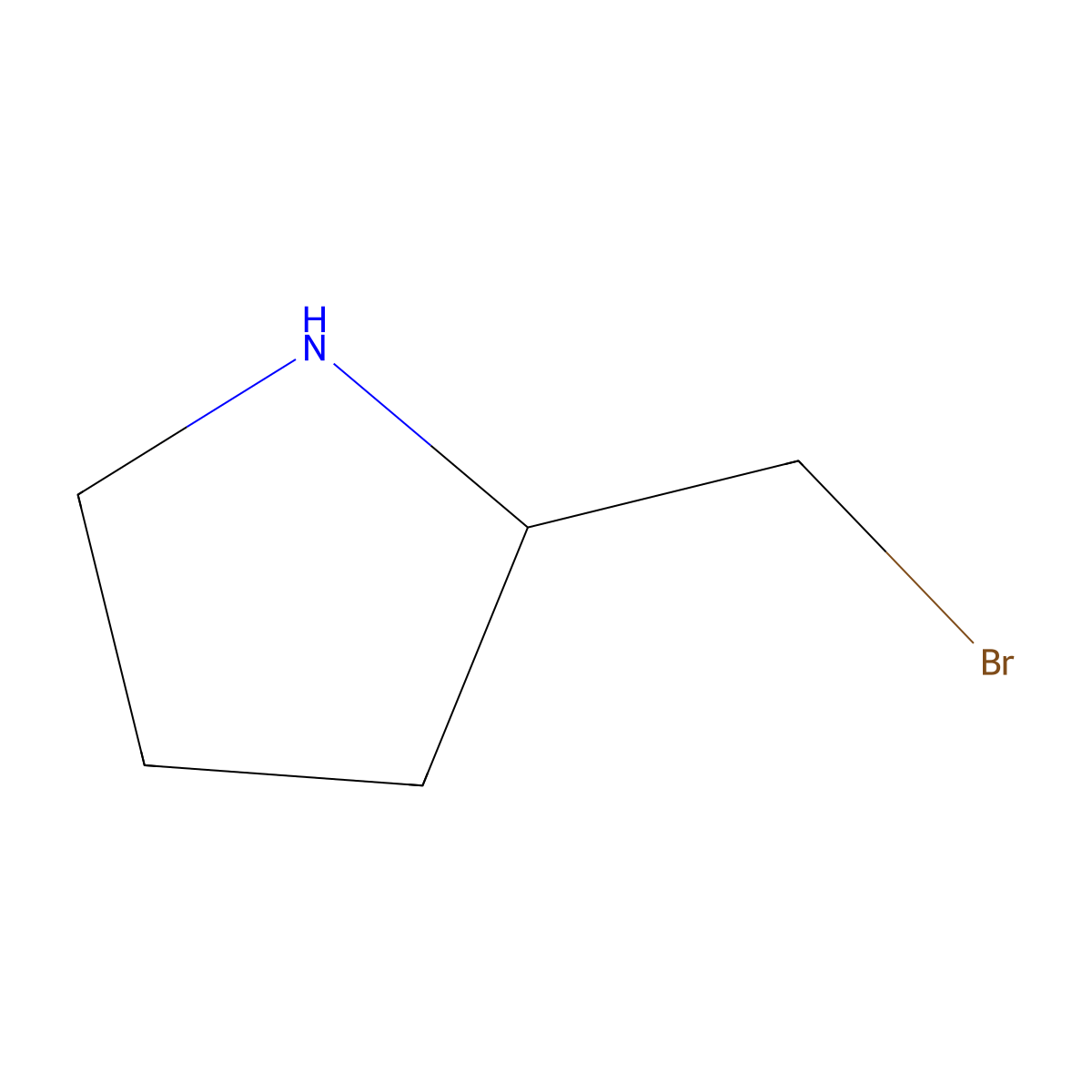 2-(Bromomethyl)pyrrolidine molecular structure, CAS 412311-36-5