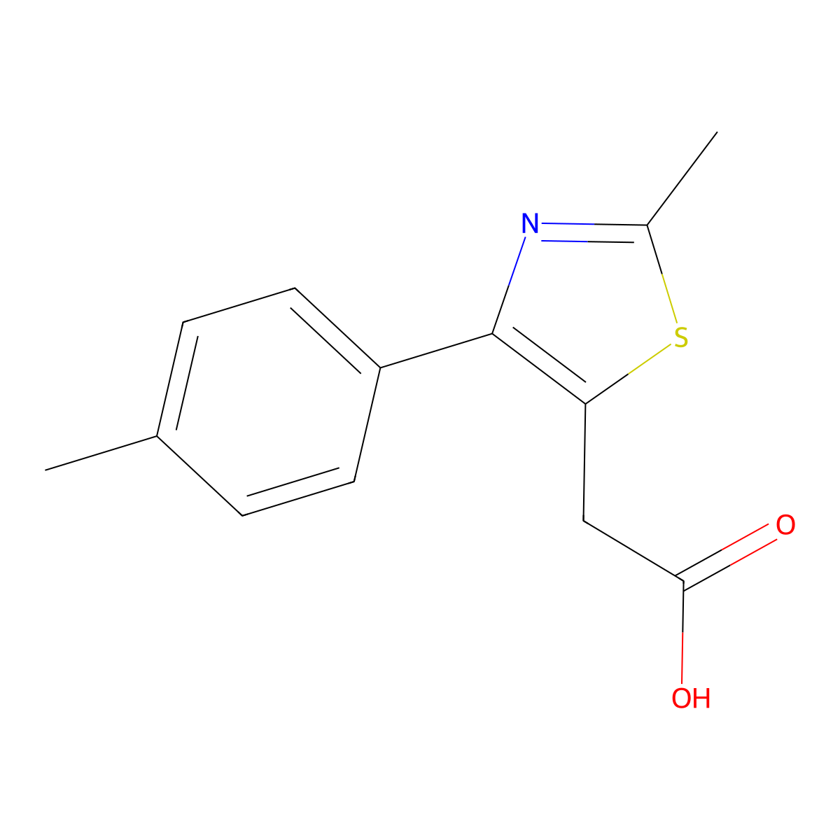 (2-Methyl-4-p-tolyl-thiazol-5-yl)-acetic acid molecular structure, CAS 412312-35-7
