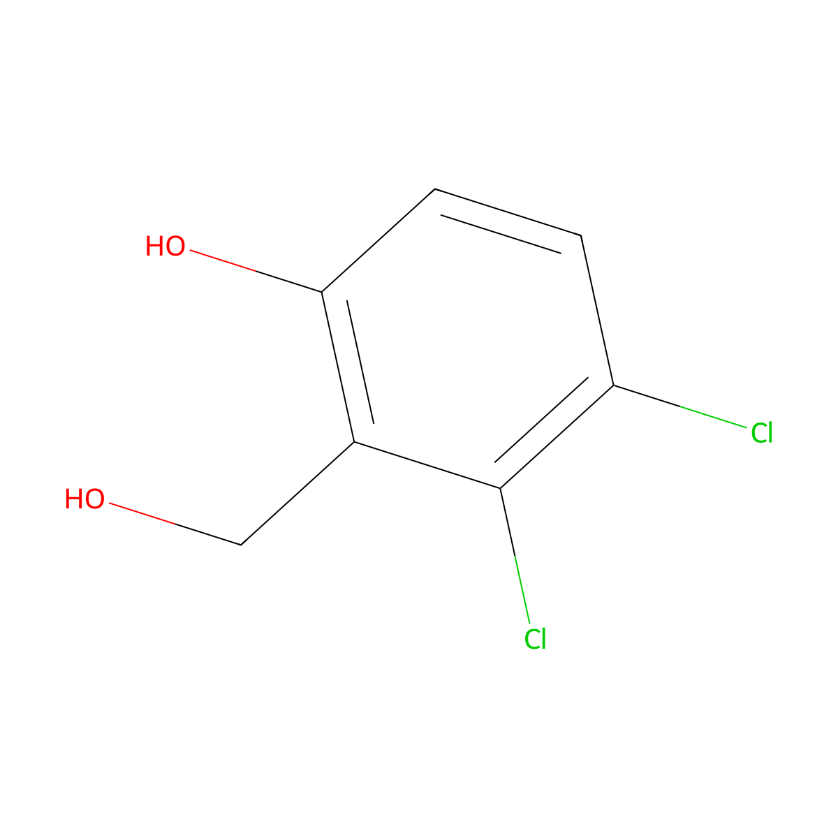 2,3-Dichloro-6-hydroxybenzenemethanol molecular structure, CAS 412318-91-3