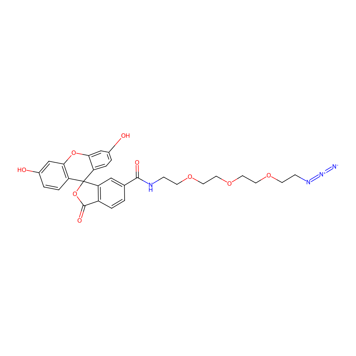 6-FAM-PEG3-Azide molecular structure, CAS 412319-45-0