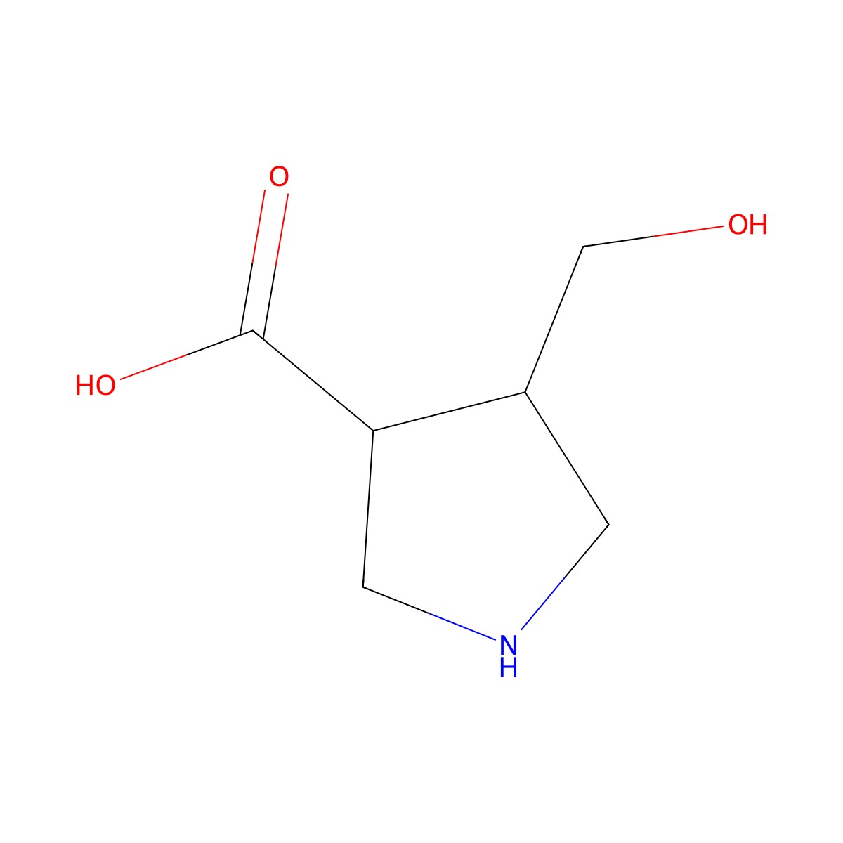 4-Hydroxymethyl-Pyrrolidine-3-Carboxylic Acid molecular structure, CAS 412320-71-9