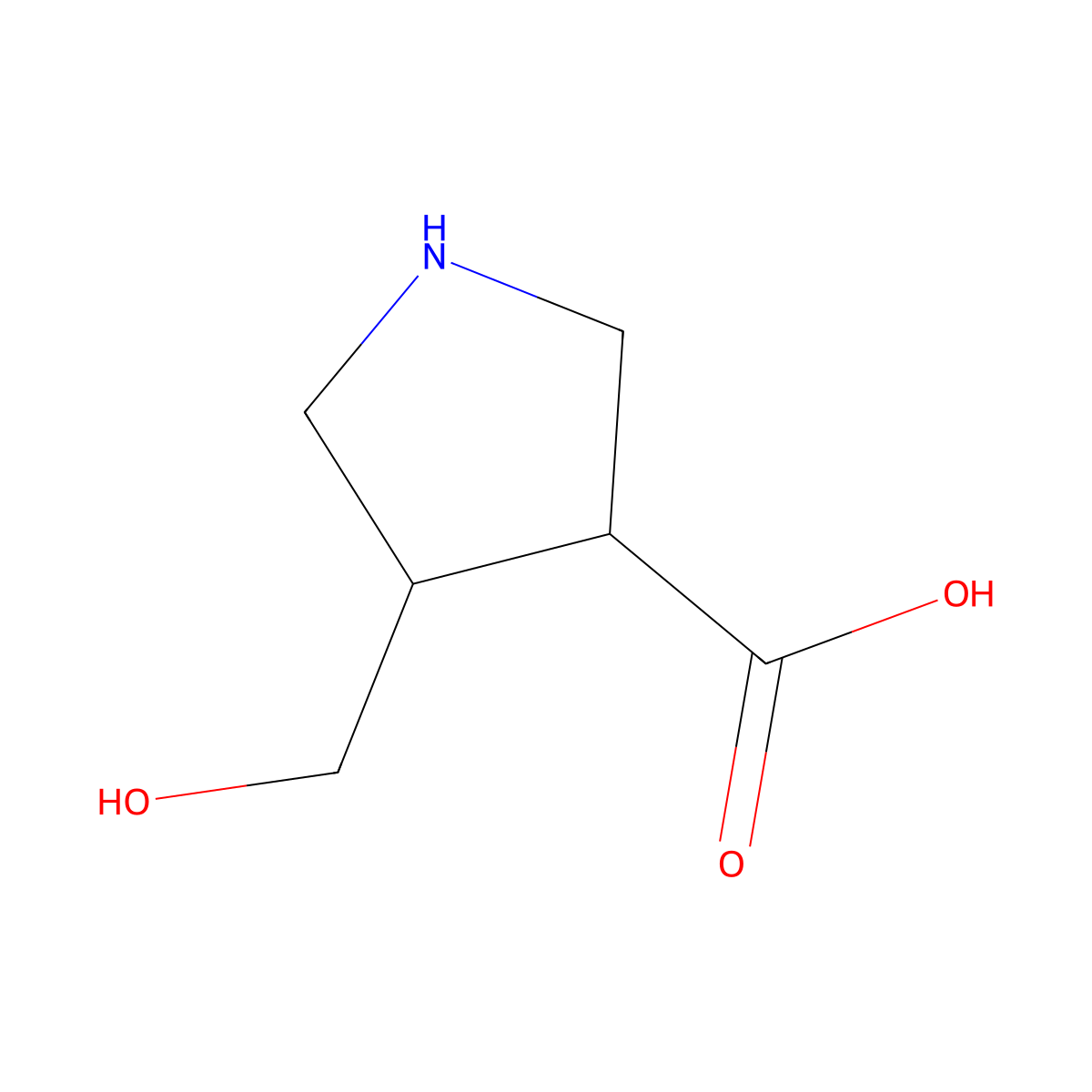 4-Hydroxymethyl-Pyrrolidine-3-Carboxylic Acid molecular structure, CAS 412320-71-9
