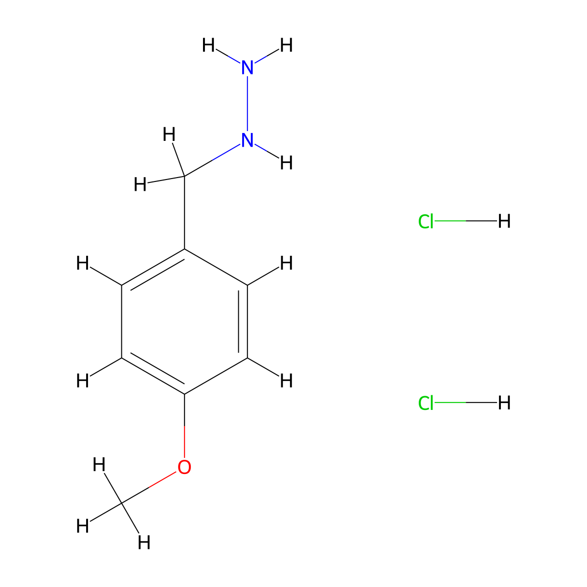 (4-Methoxybenzyl)hydrazine dihydrochloride molecular structure, CAS 412327-07-2