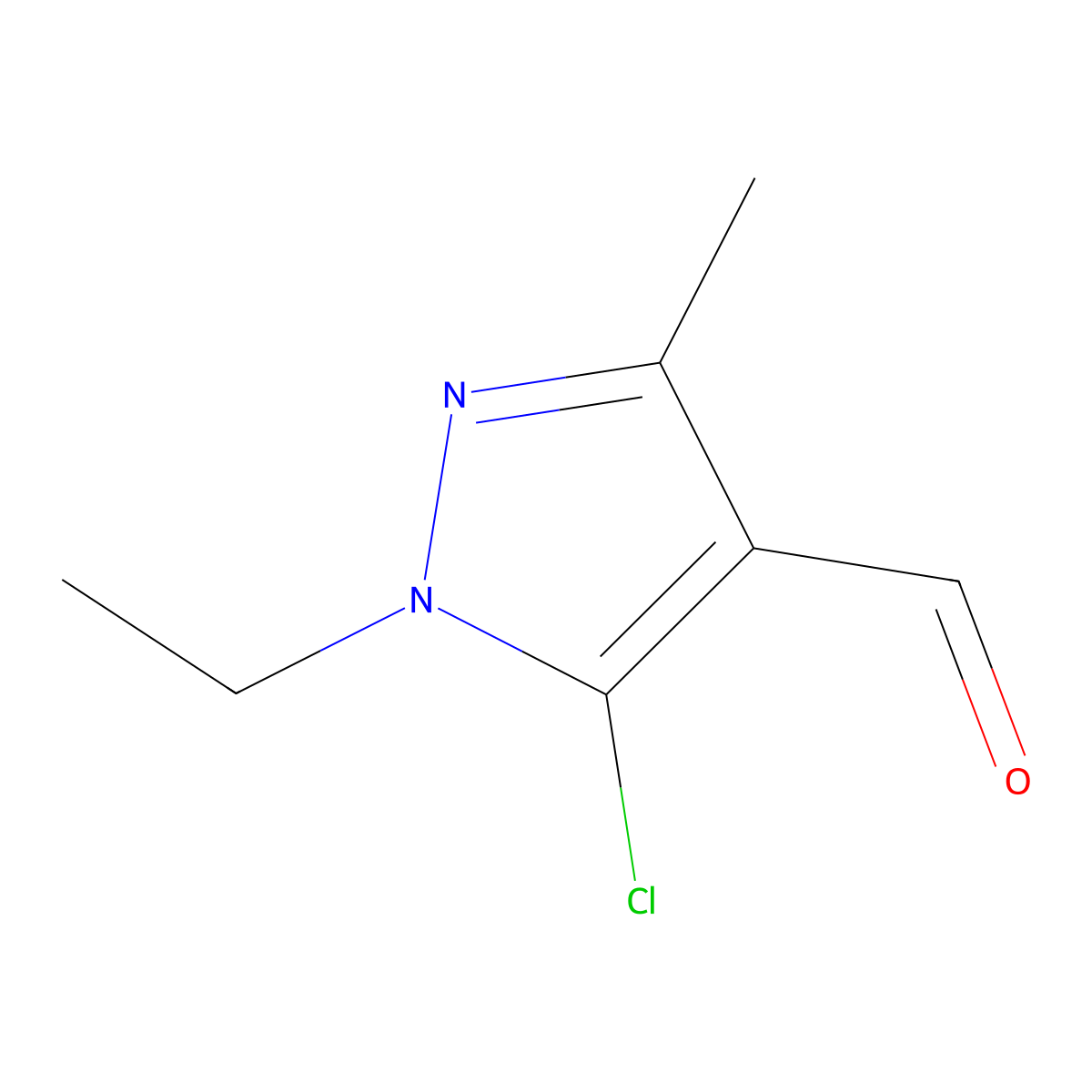 5-Chloro-1-ethyl-3-methyl-1H-pyrazole-4-carbaldehyde molecular structure, CAS 412327-38-9