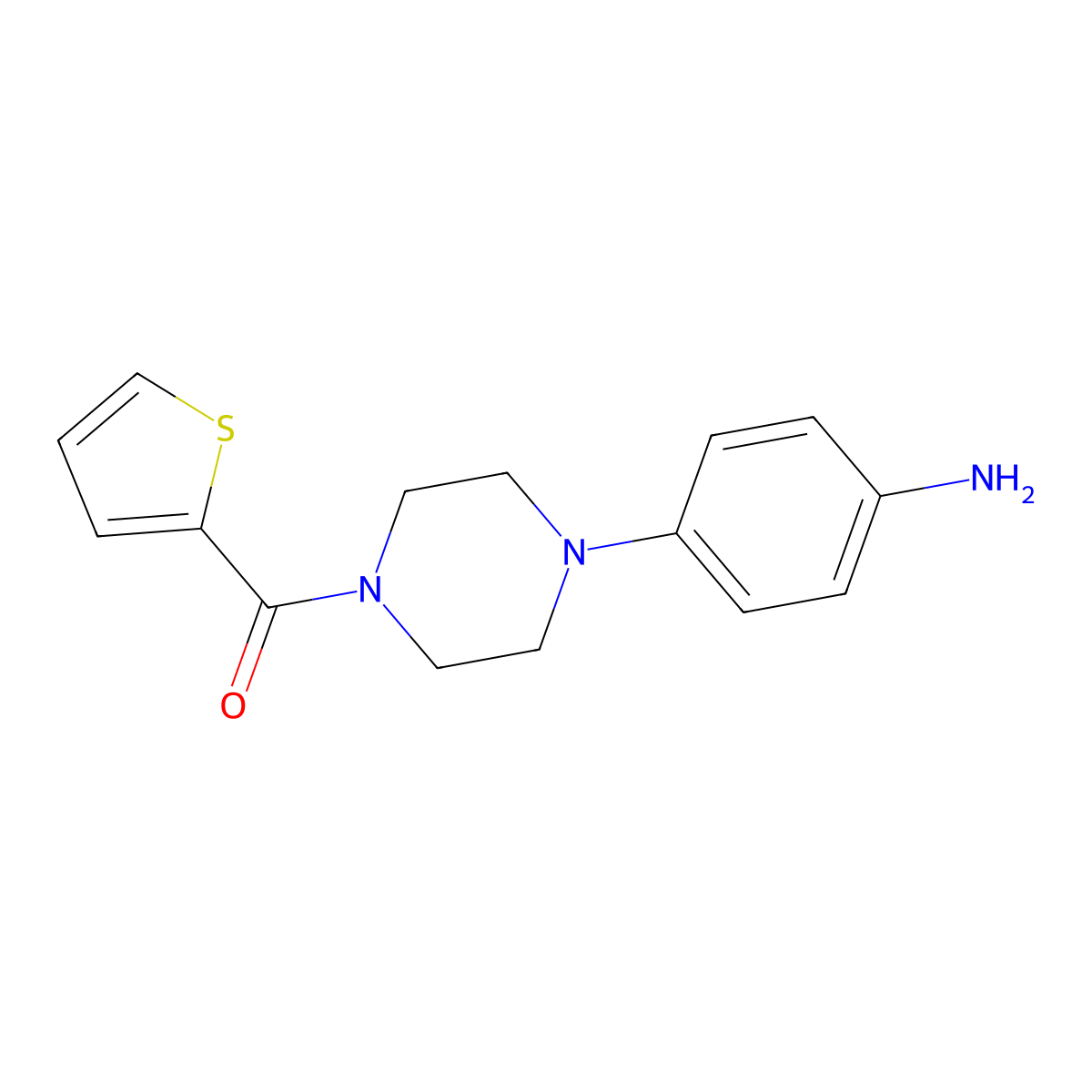 {4-[4-(2-Thienylcarbonyl)piperazin-1-yl]phenyl}amine molecular structure, CAS 412331-95-4