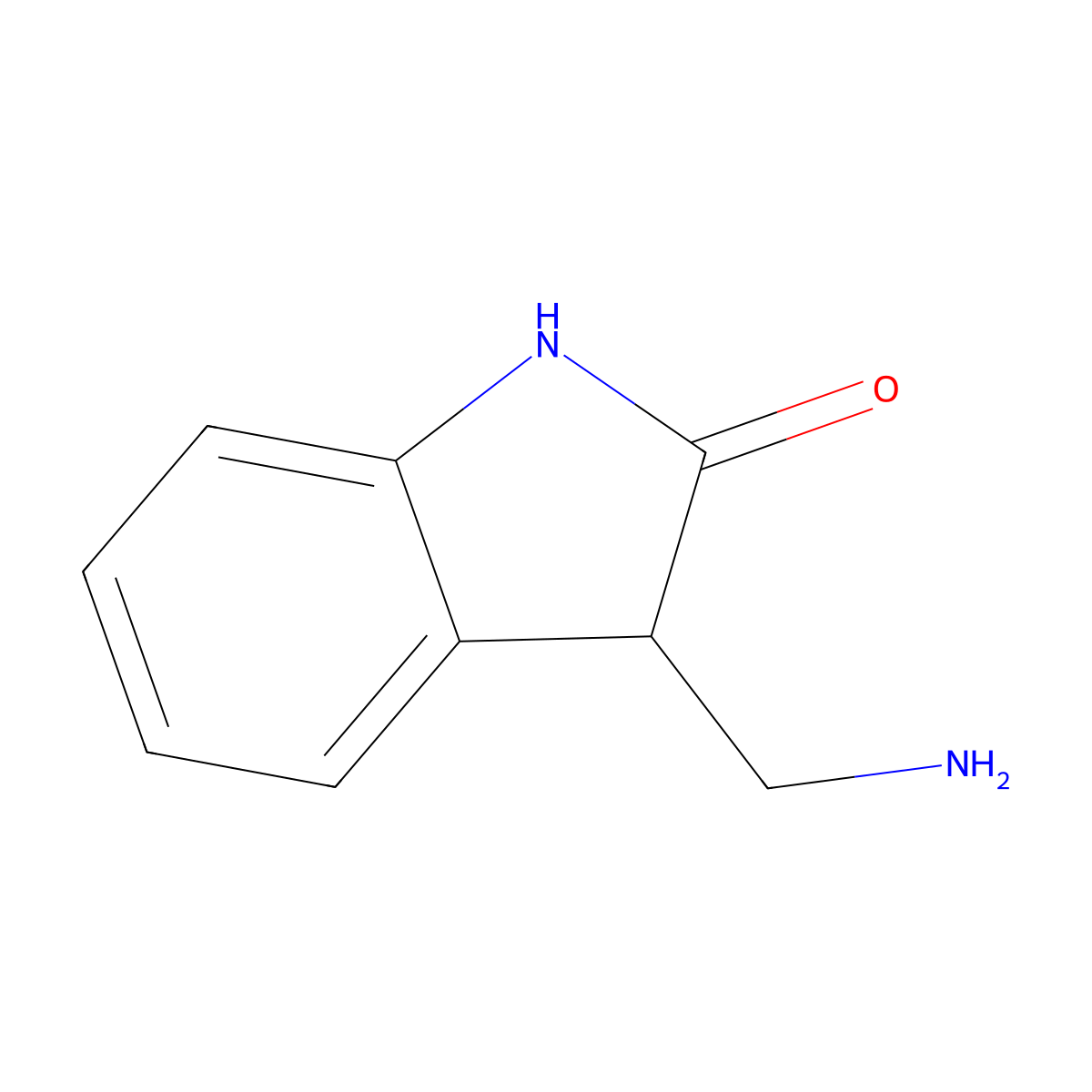 3-(Aminomethyl)indolin-2-one molecular structure, CAS 412332-18-4