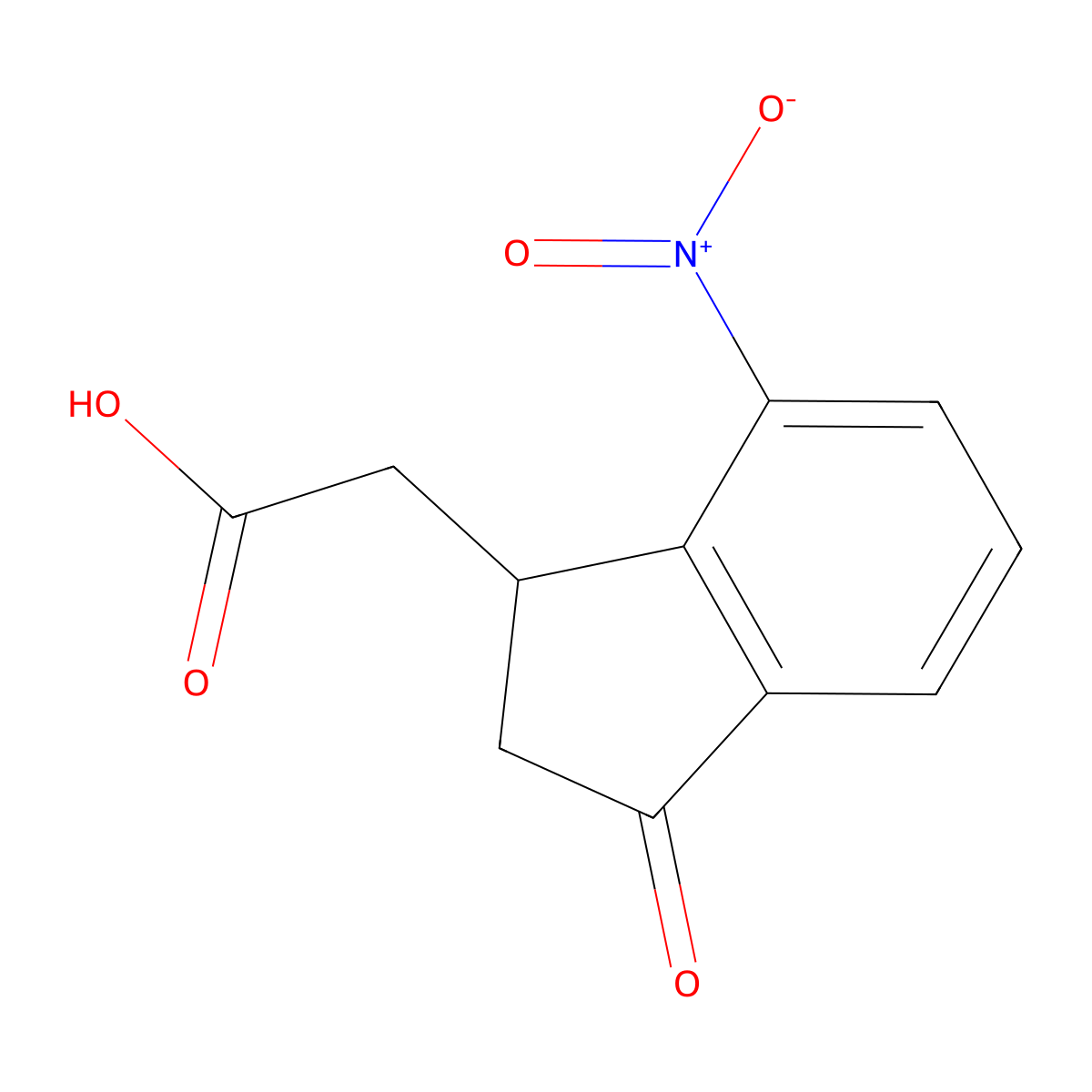 2-(7-nitro-3-oxo-2,3-dihydro-1H-inden-1-yl)acetic acid molecular structure, CAS 412335-65-0