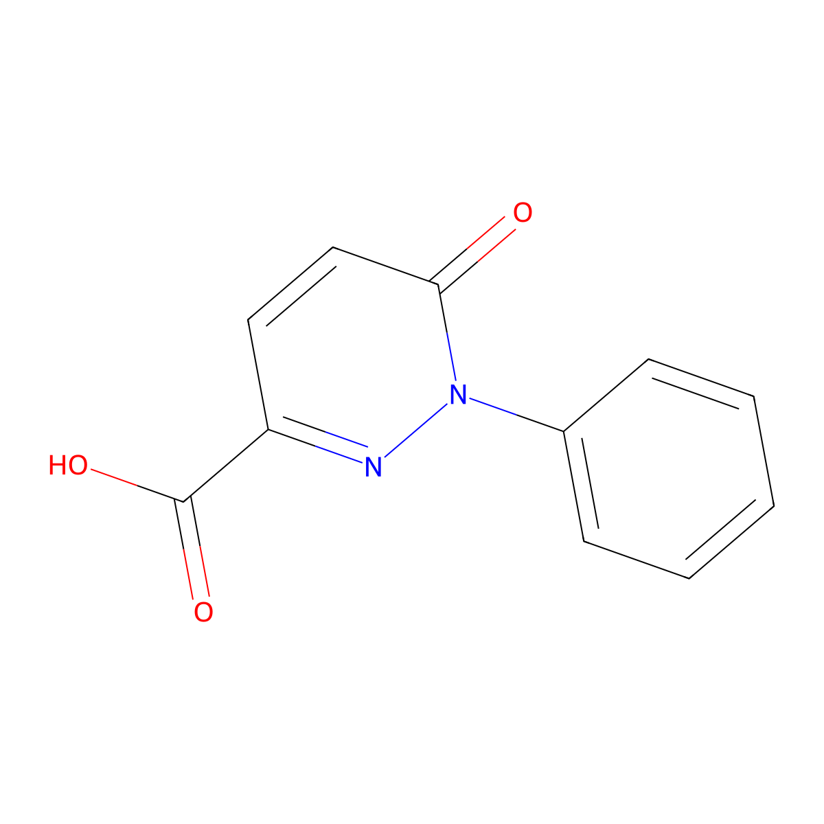 6-Oxo-1-phenyl-1,6-dihydropyridazine-3-carboxylic acid molecular structure, CAS 412339-01-6