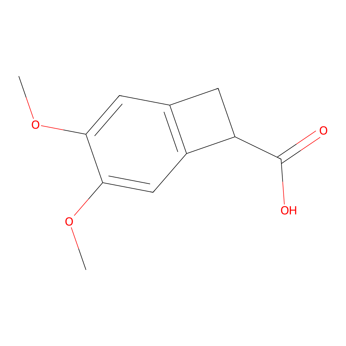 3,4-Dimethoxybicyclo[4.2.0]octa-1,3,5-triene-7-carboxylic acid molecular structure, CAS 41234-23-5