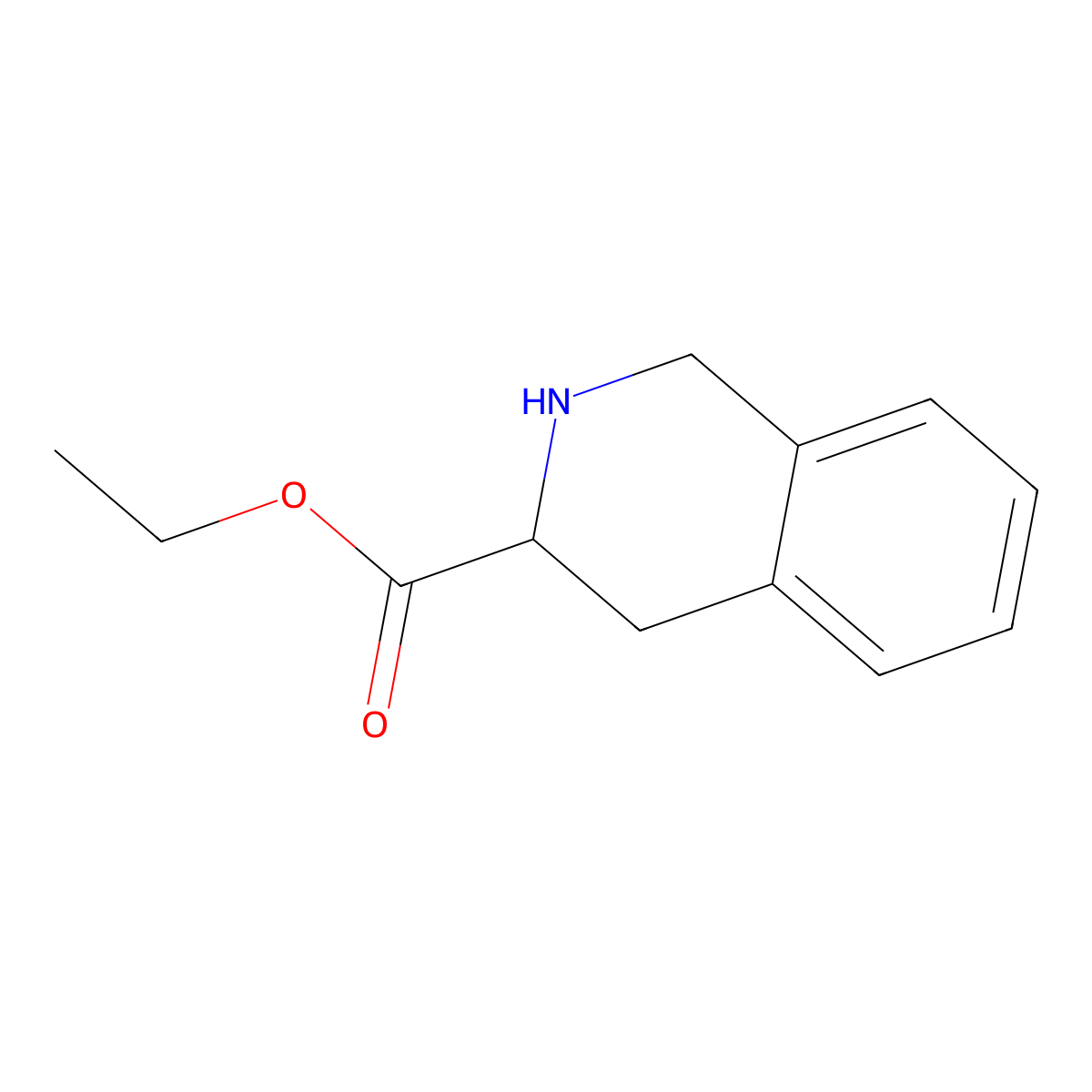 Ethyl 1,2,3,4-tetrahydro-3-isoquinolinecarboxylate molecular structure, CAS 41234-43-9