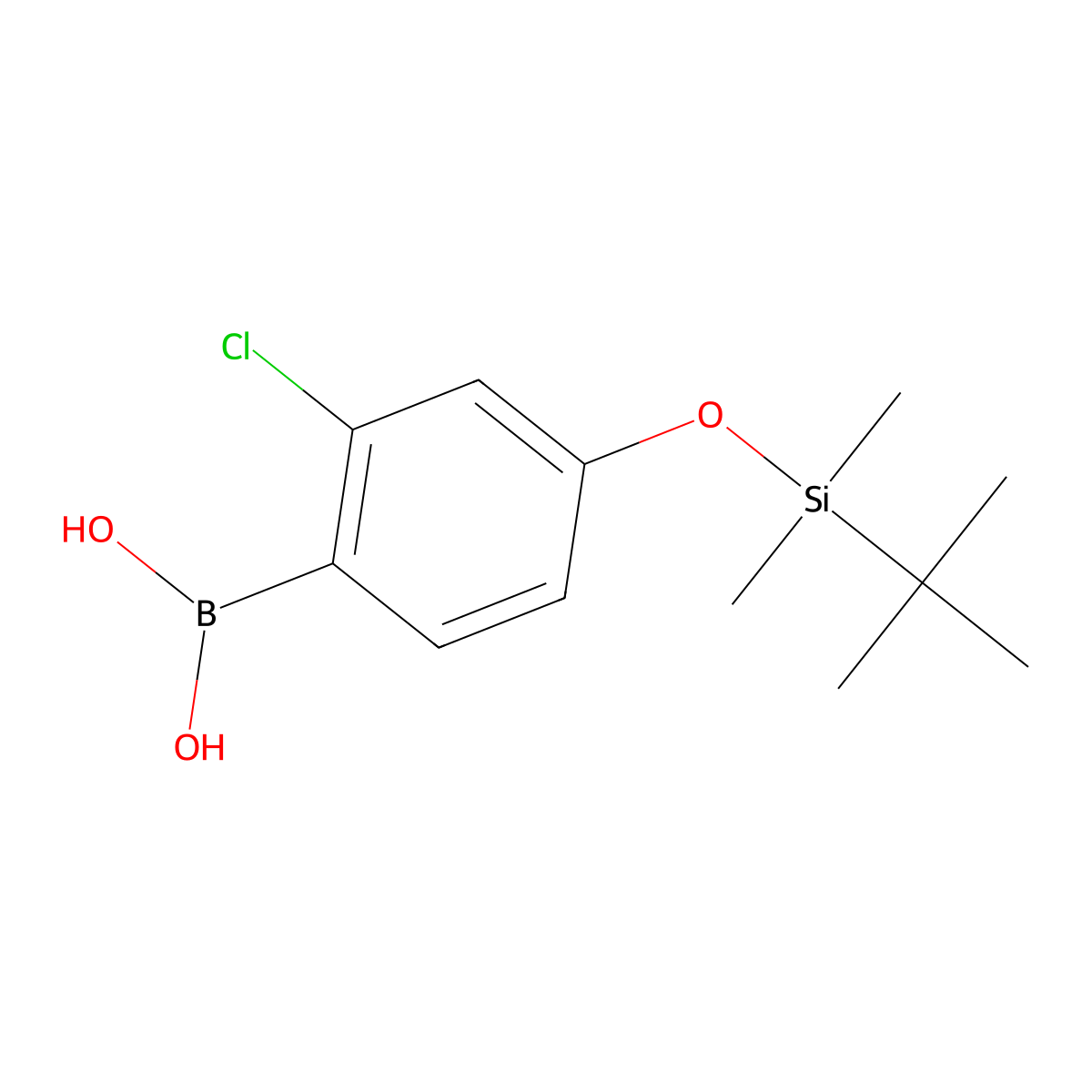 (4-((tert-Butyldimethylsilyl)oxy)-2-chlorophenyl)boronic acid molecular structure, CAS 412343-21-6